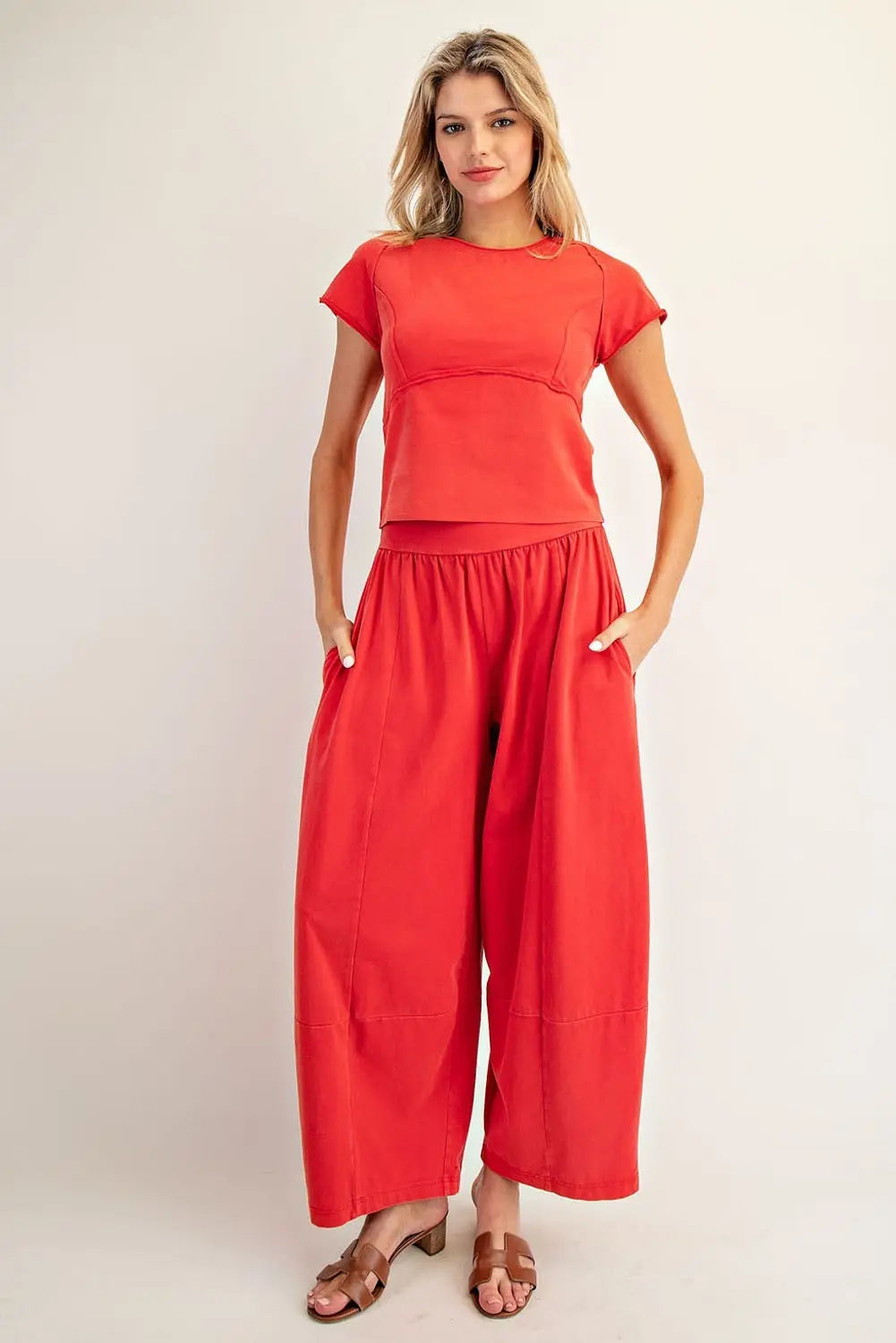 Mineral Washed Solid Cropped T-Shirt