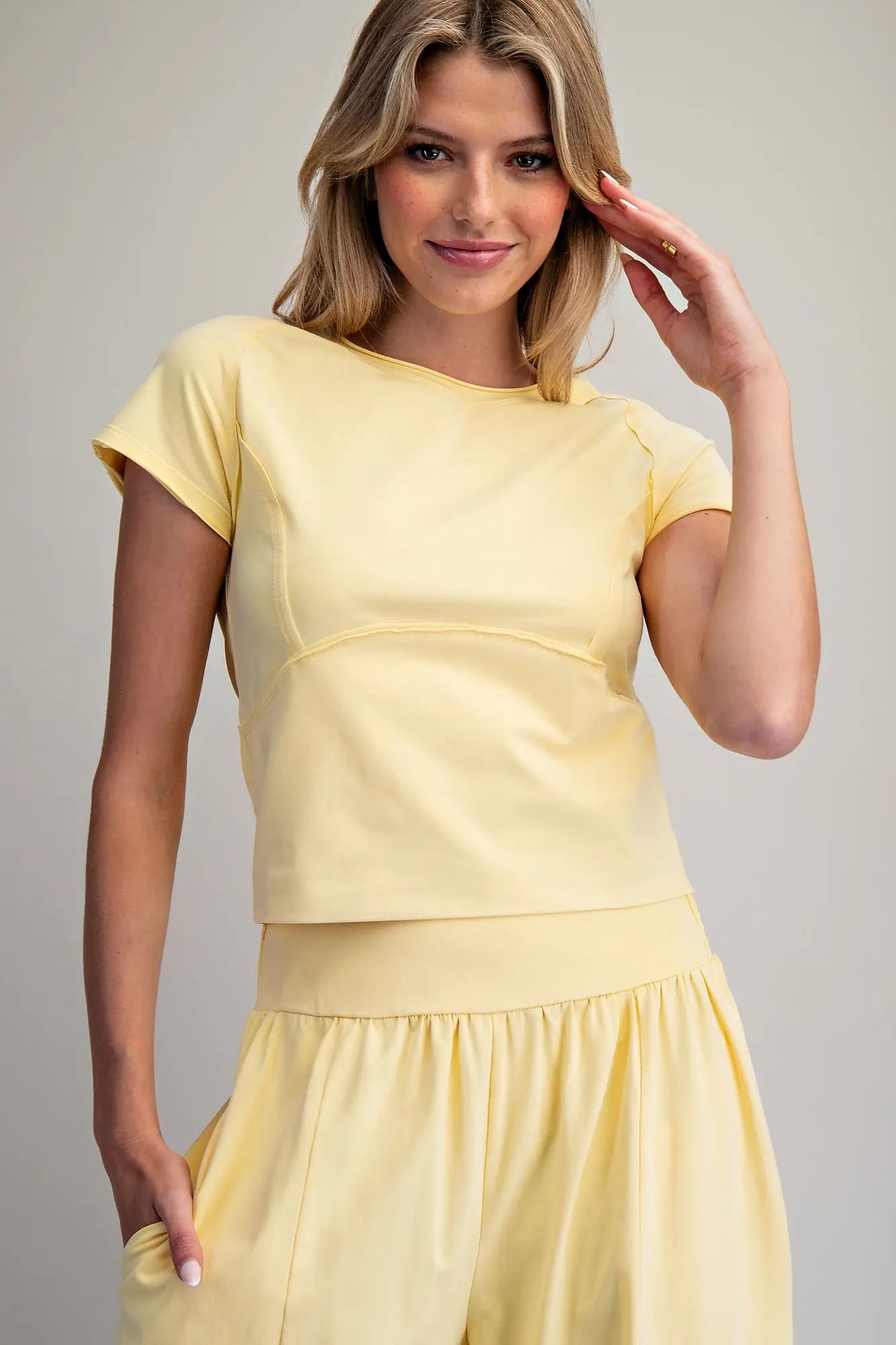 Mineral Washed Solid Cropped T-Shirt
