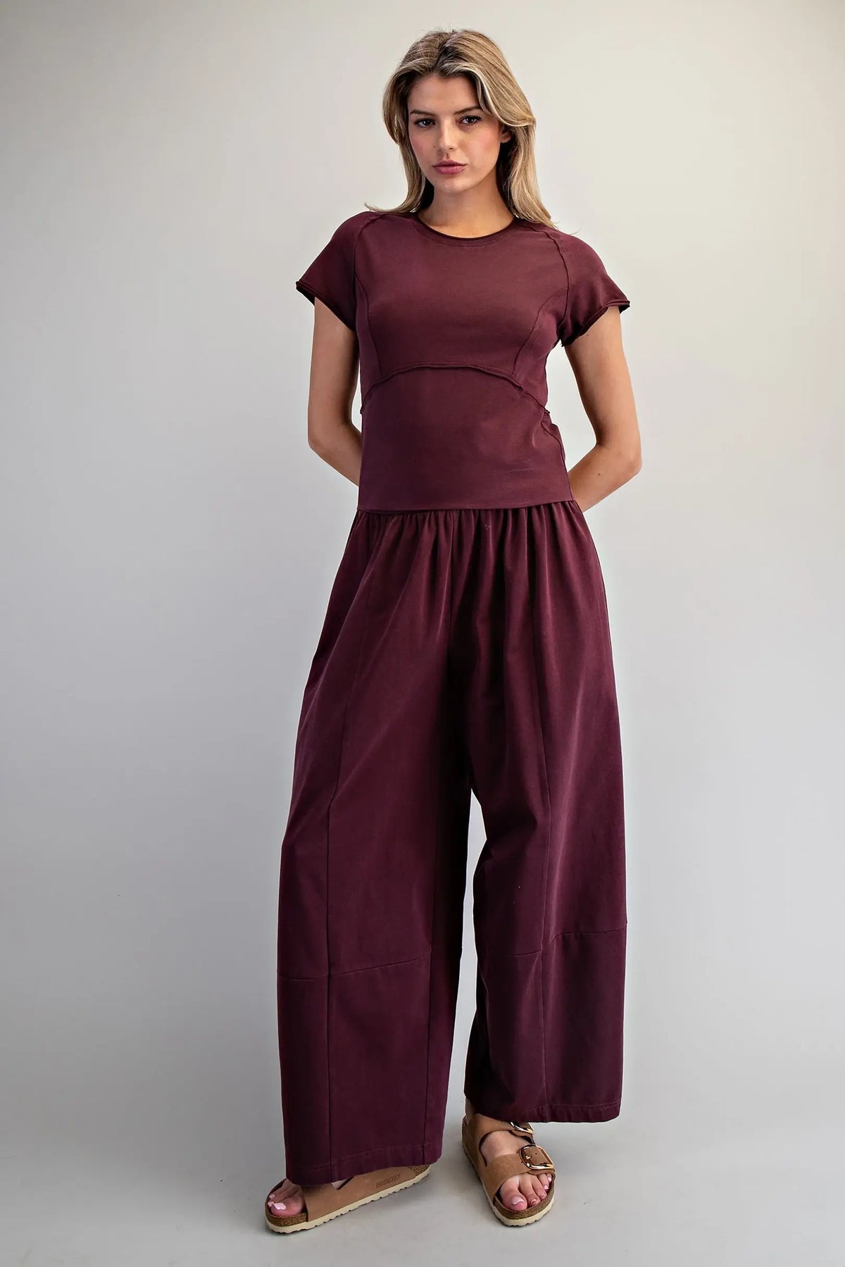Mineral Washed Solid Cropped T-Shirt