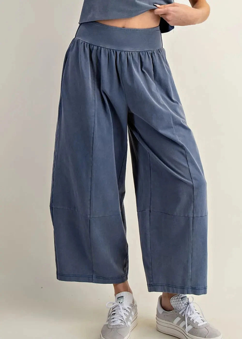 Mineral Washed Wide Leg Pants