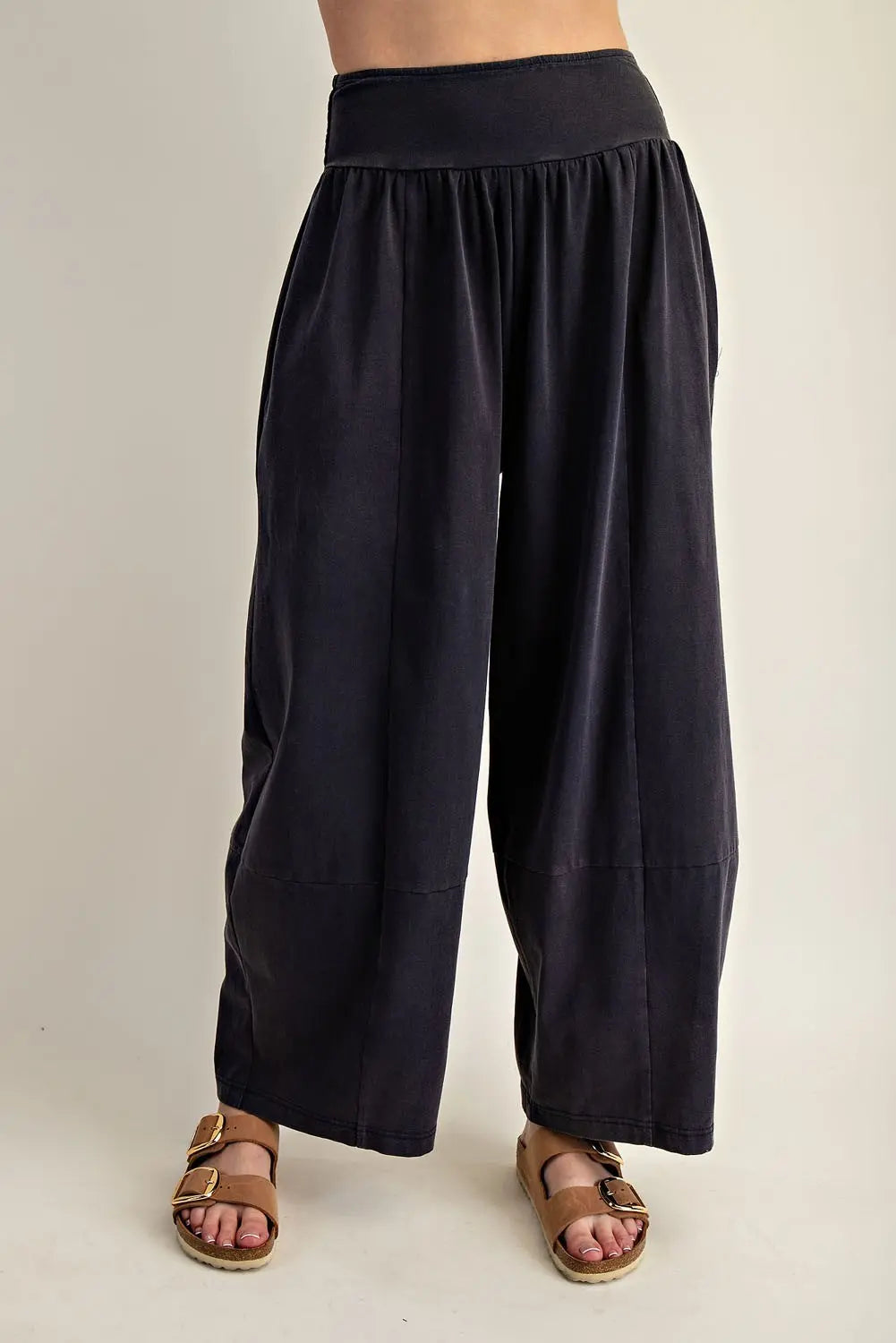 Mineral Washed Wide Leg Pants