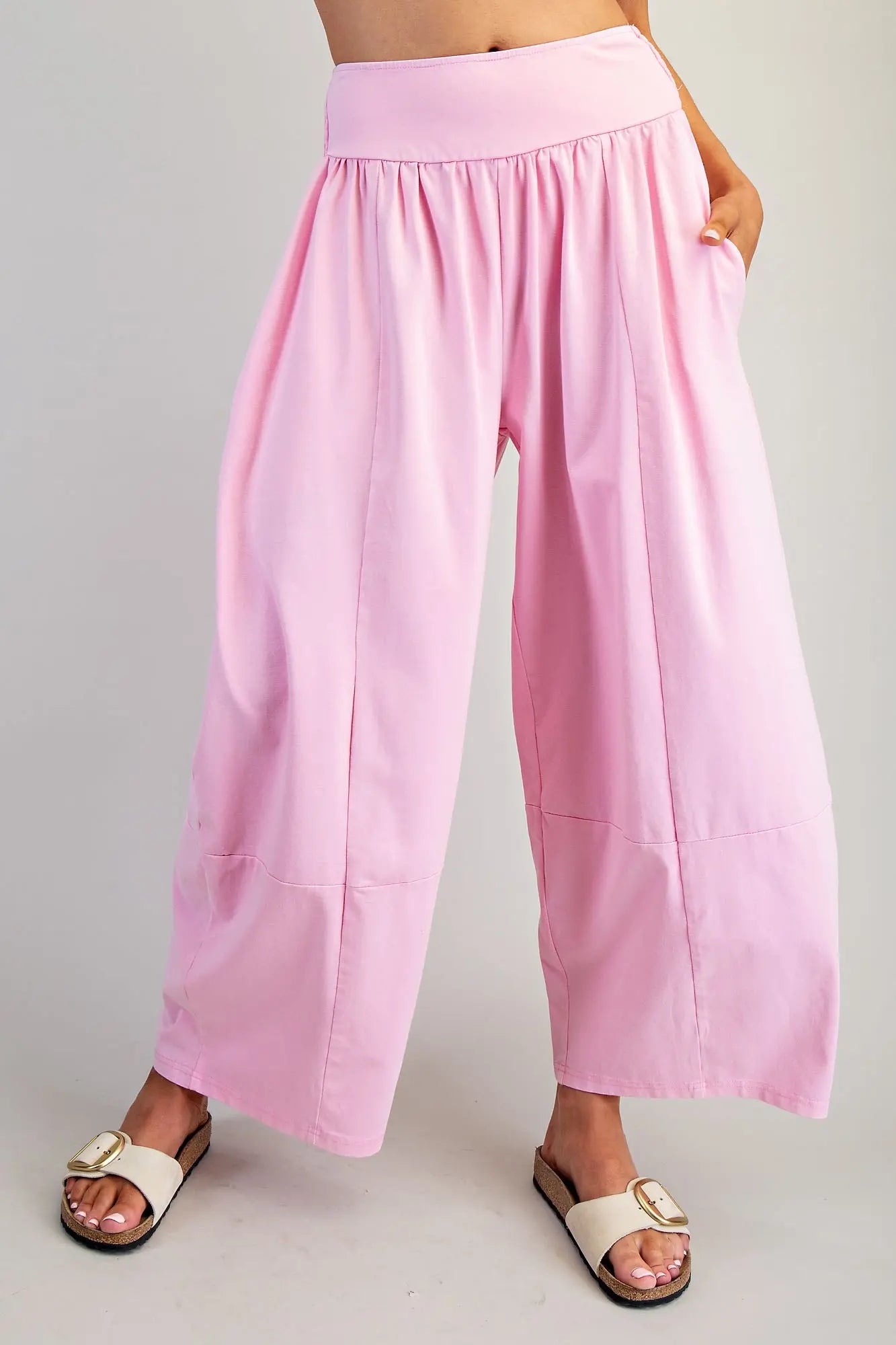 Mineral Washed Wide Leg Pants
