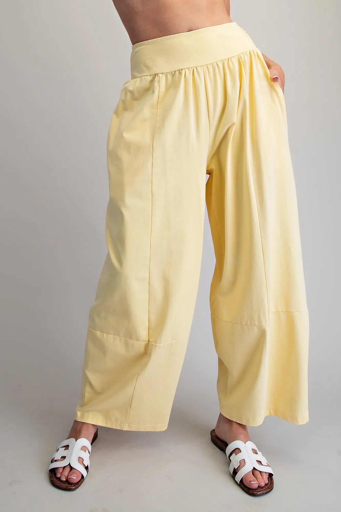 Mineral Washed Wide Leg Pants