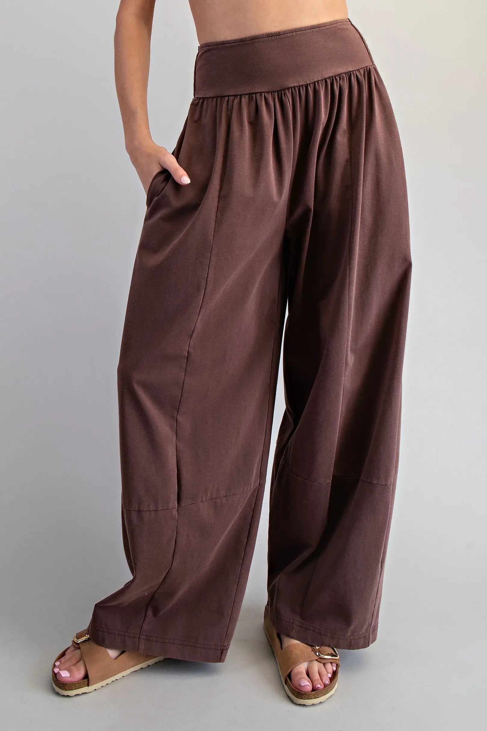 Mineral Washed Wide Leg Pants