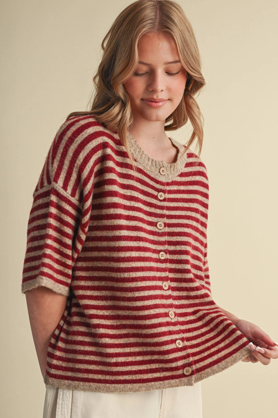 Ardyn Striped Short Sleeve Sweater