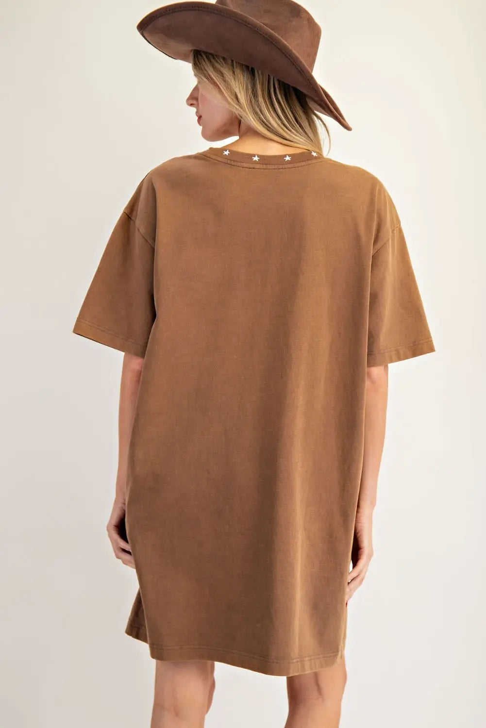 Snow Wash Western Inspired T-shirt DresS