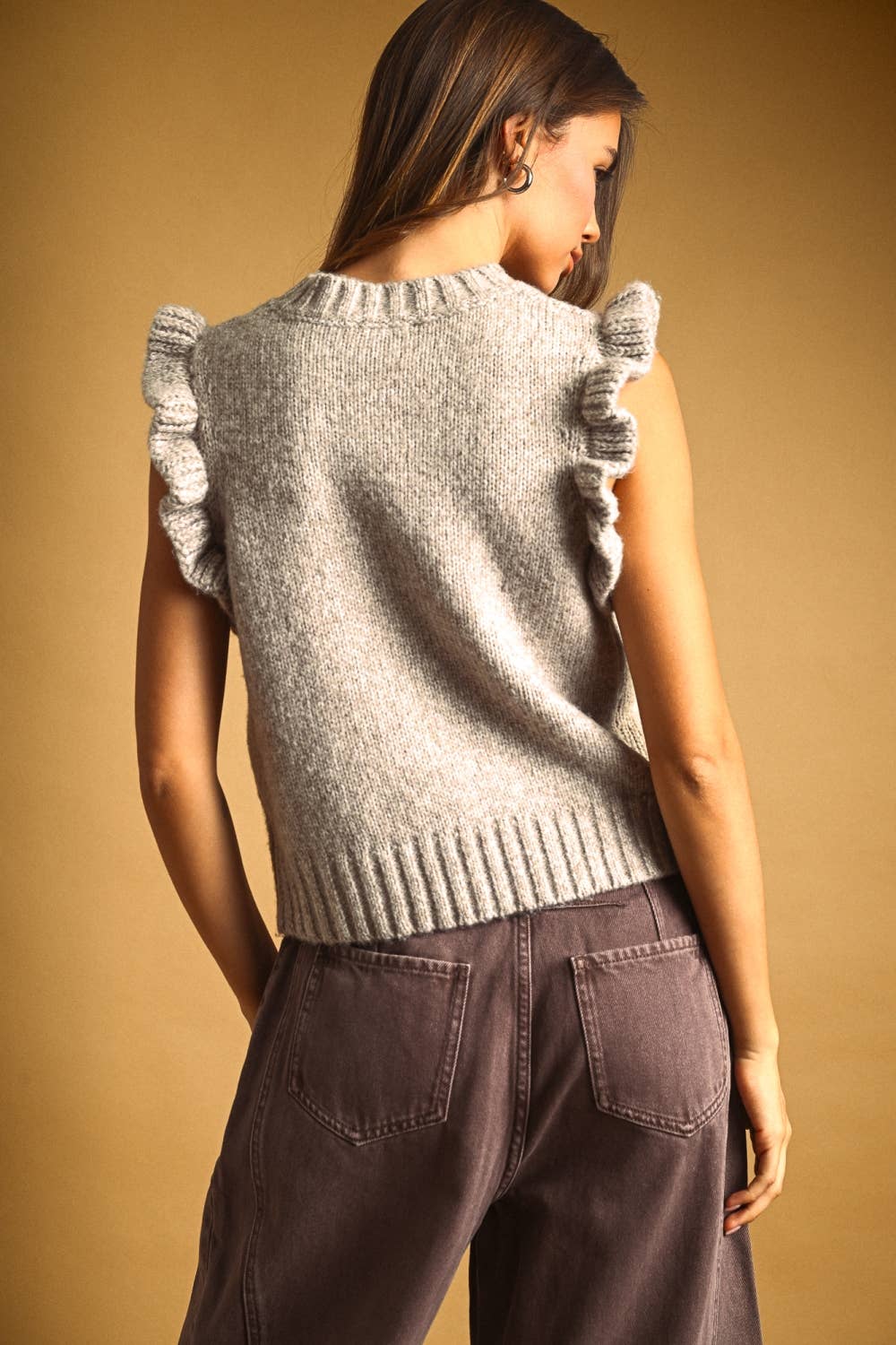 Lila Ruffle Sleeve Sweater