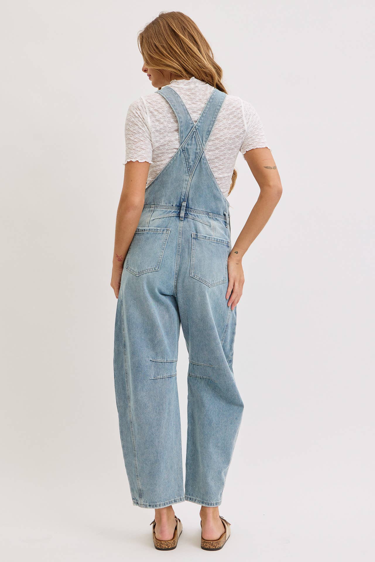 Denim Barrel Overalls