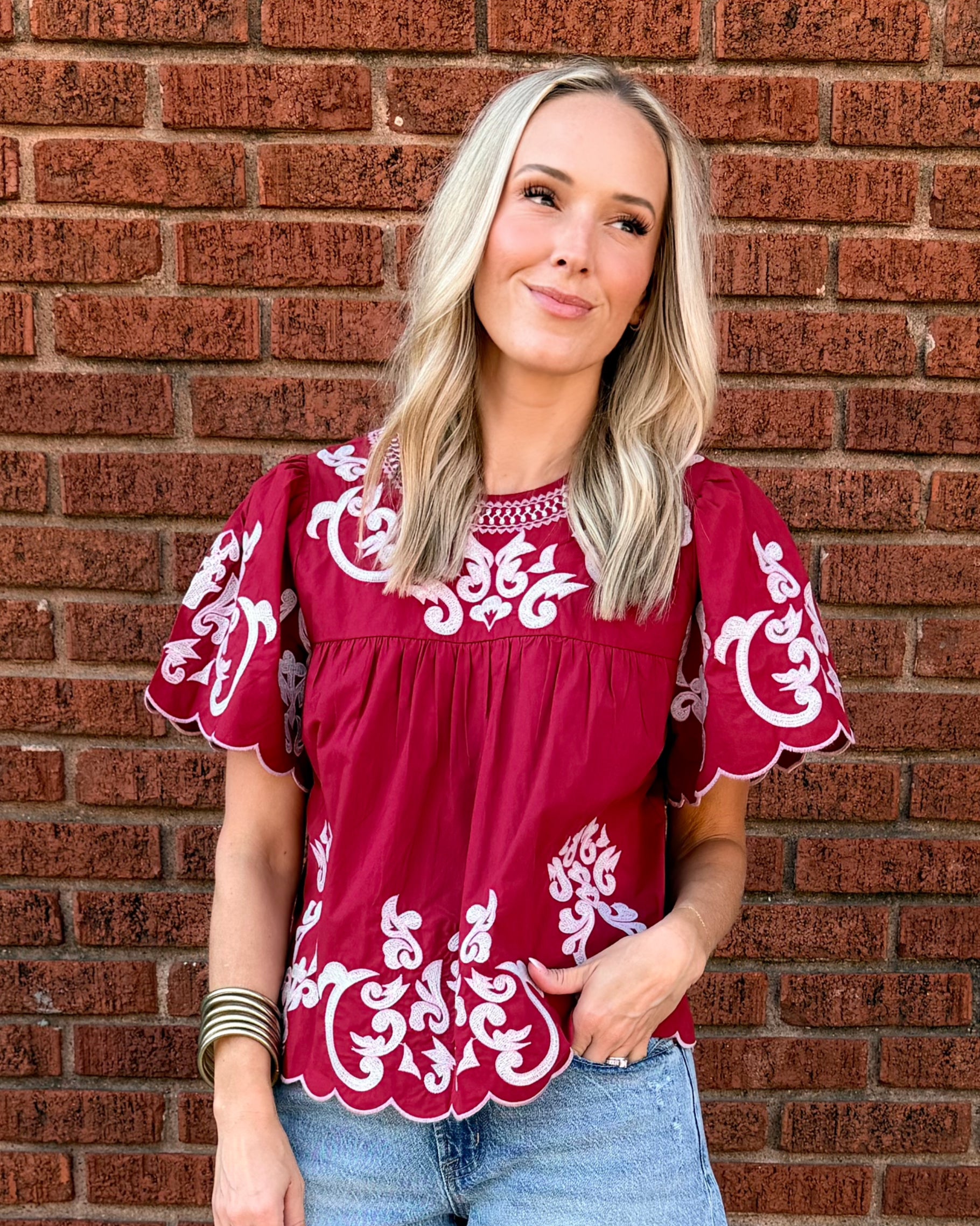 Sadie Embroidery Top