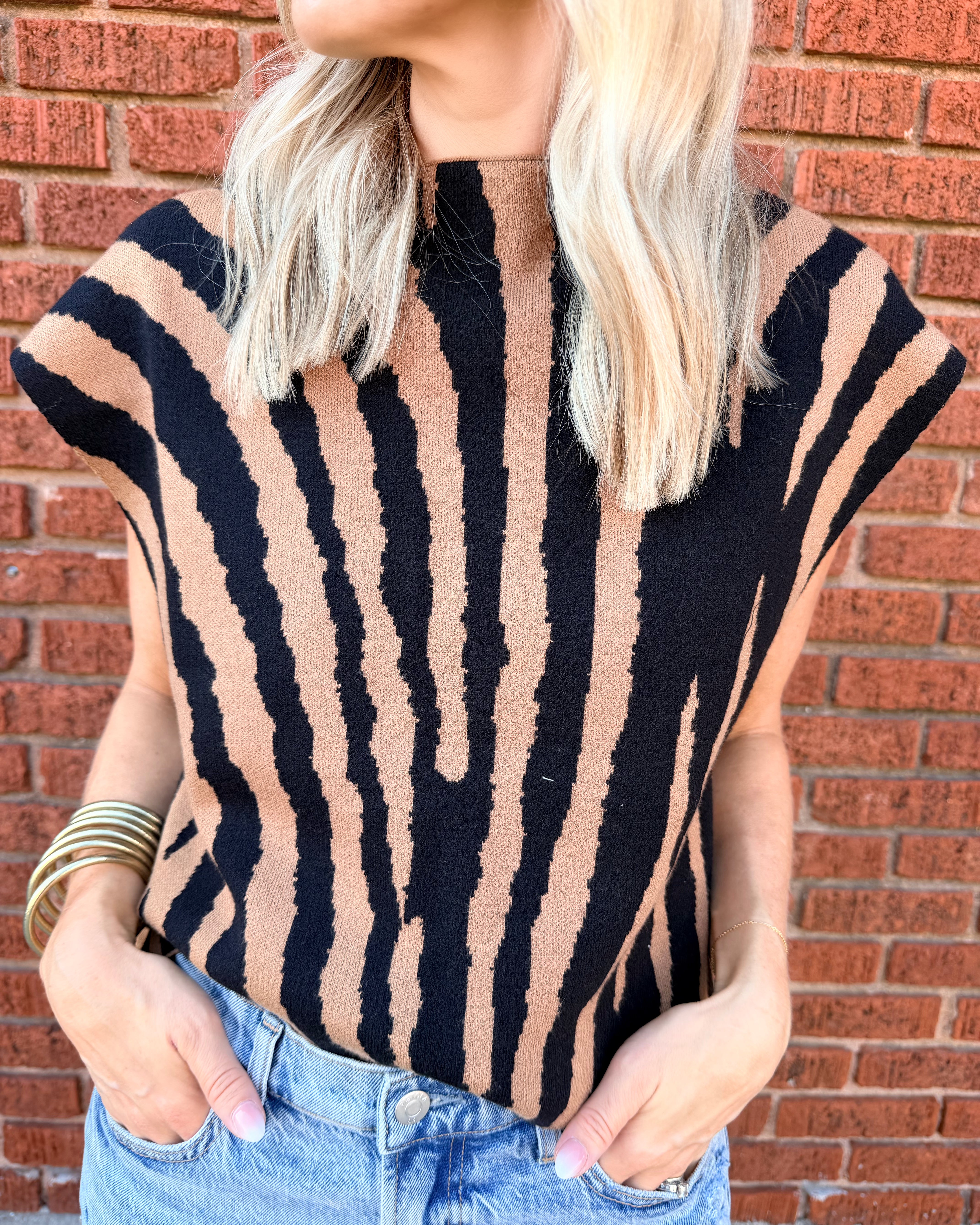 Tiger Boxy Sweater Top