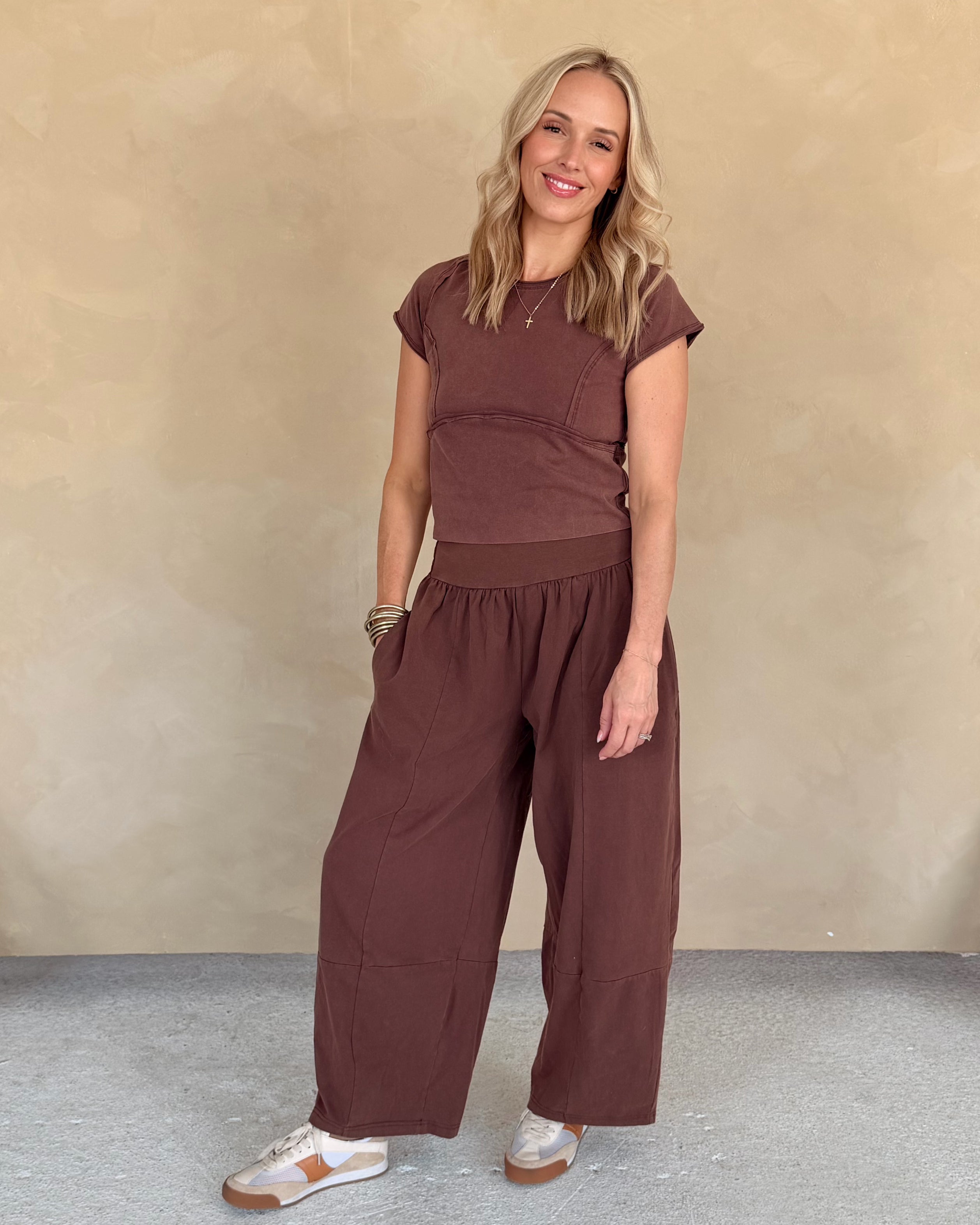 Mineral Washed Wide Leg Pants