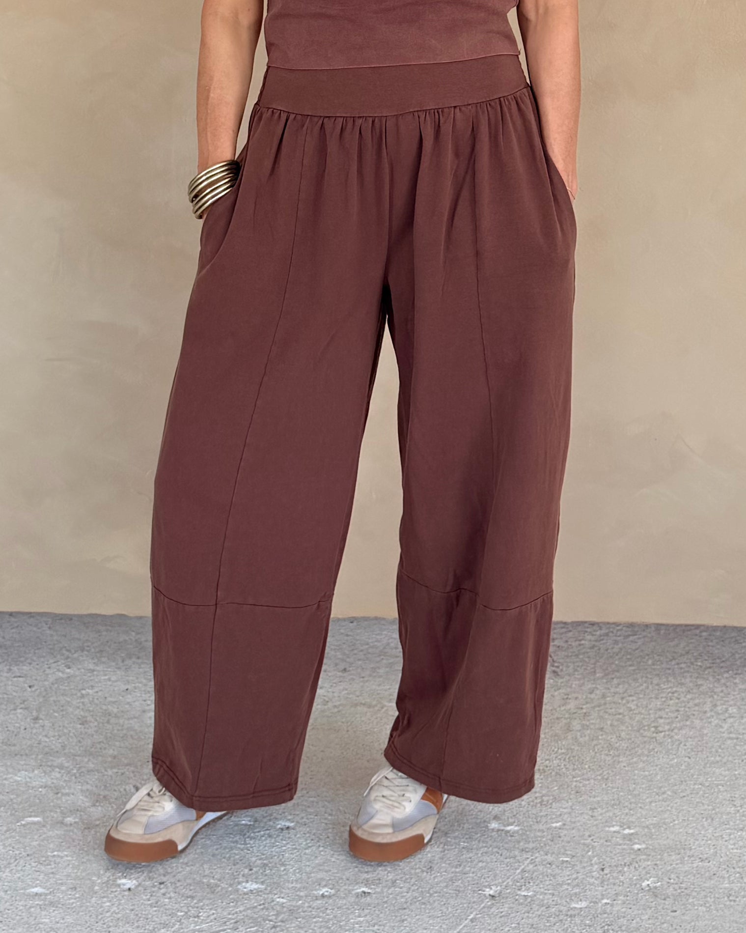 Mineral Washed Wide Leg Pants