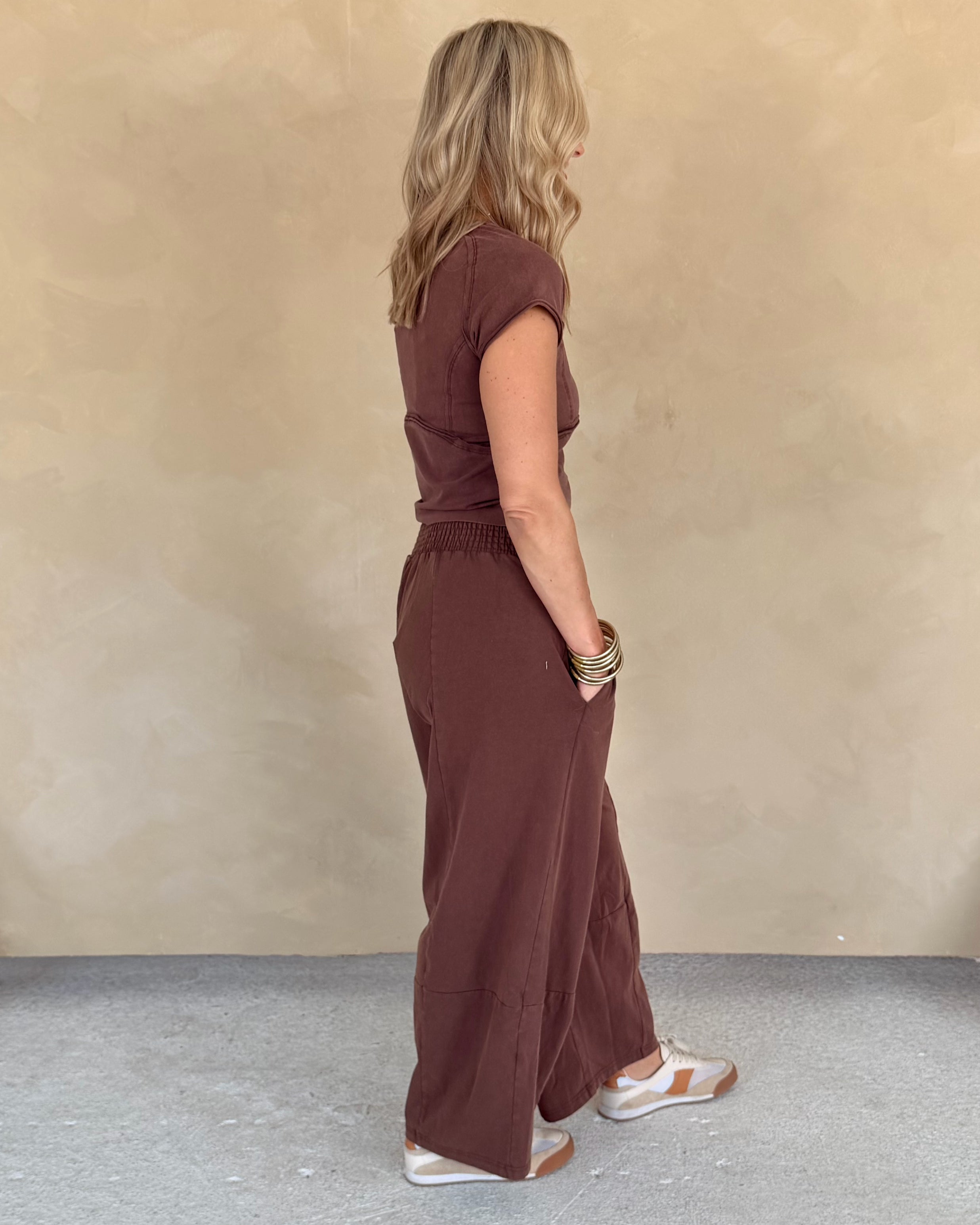 Mineral Washed Wide Leg Pants