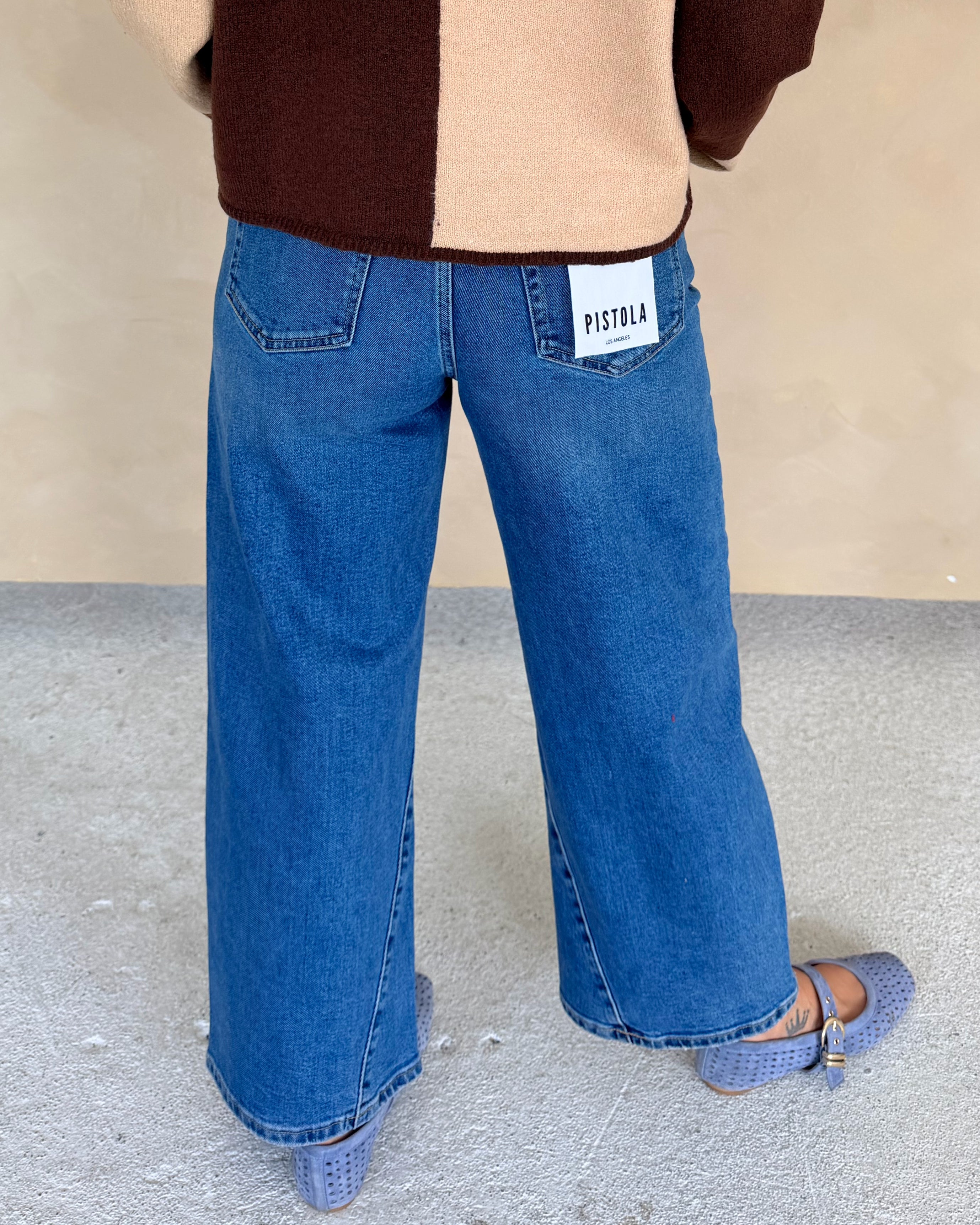 Kyra High Rise Bowed Ankle Jean by Pistola in Soho