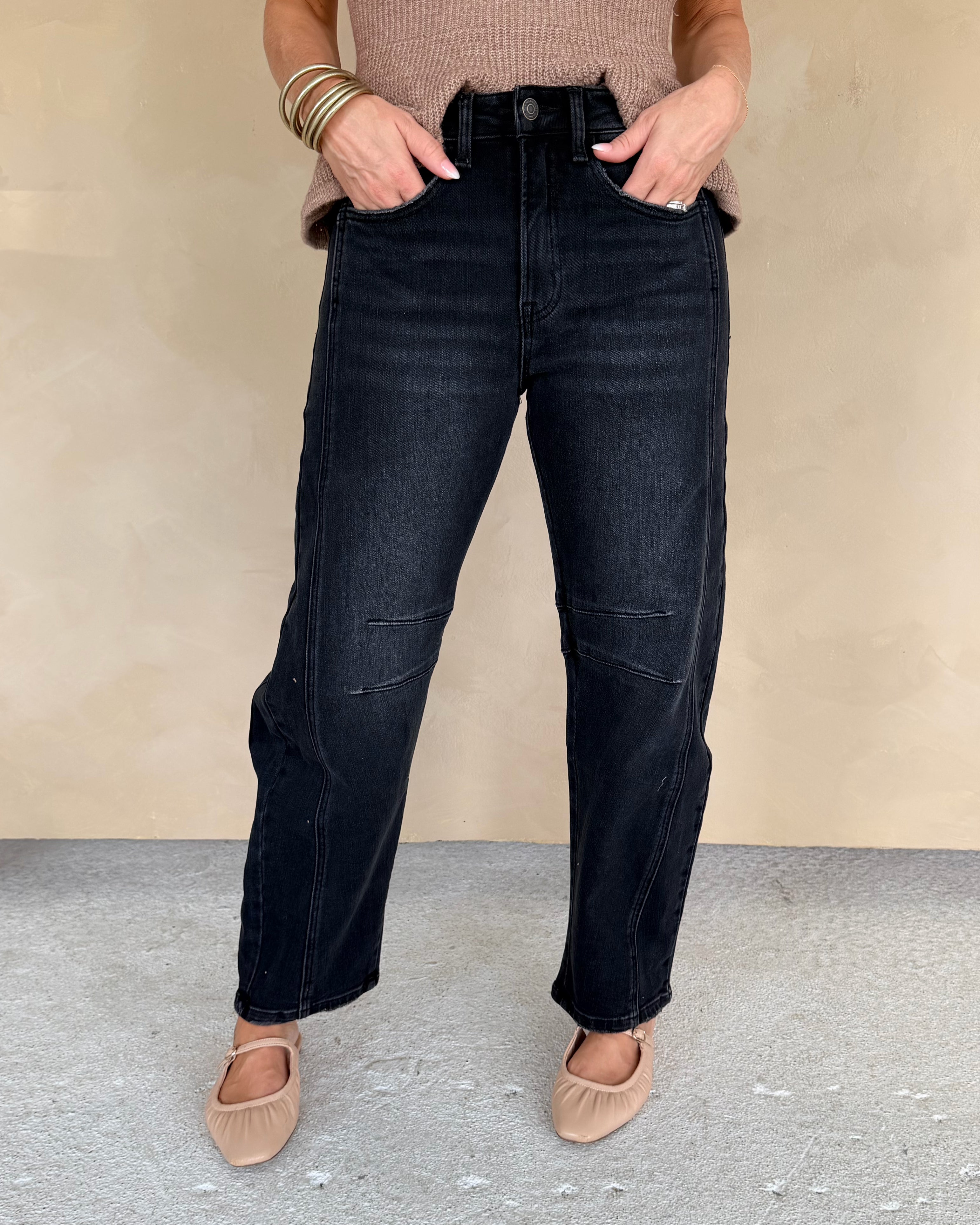 High Rise Ankle Barrel Jeans by Flying Monkey
