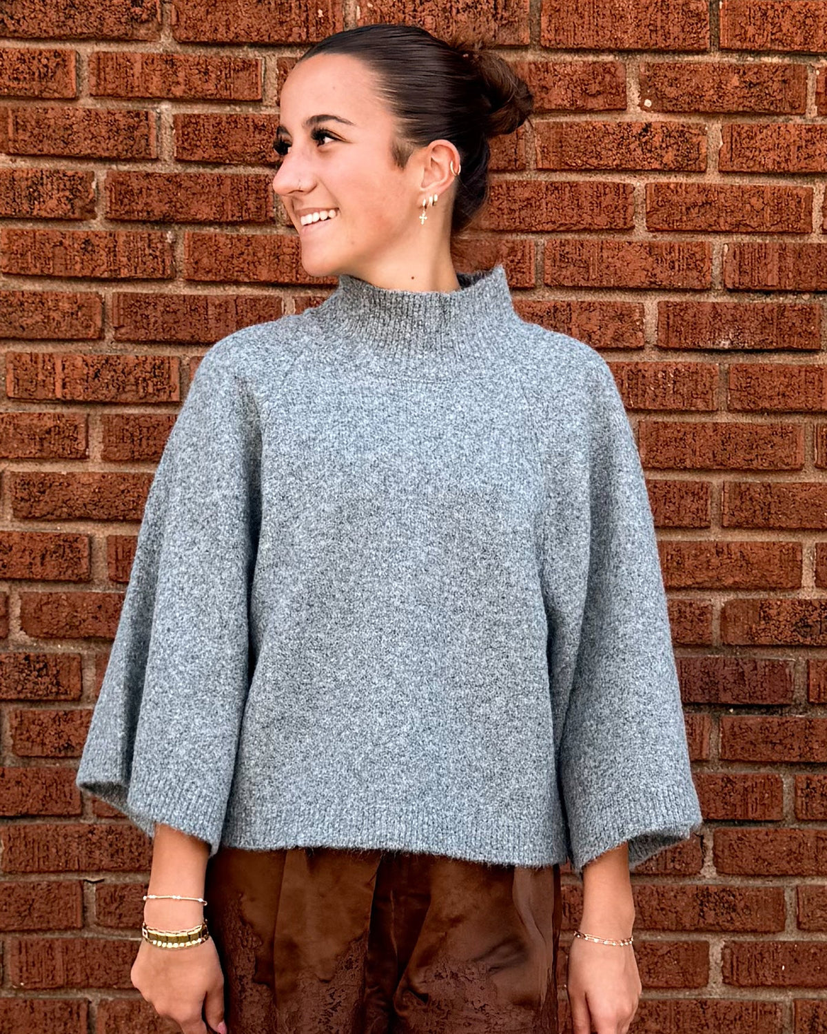 Collins Boxy Funnel Neck Sweater