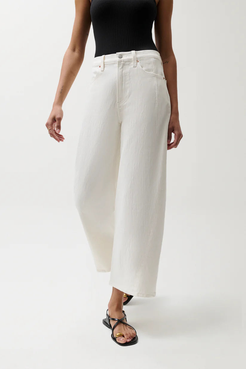 Kyra High Rise Bowed Ankle Jean by Pistola in Antique White