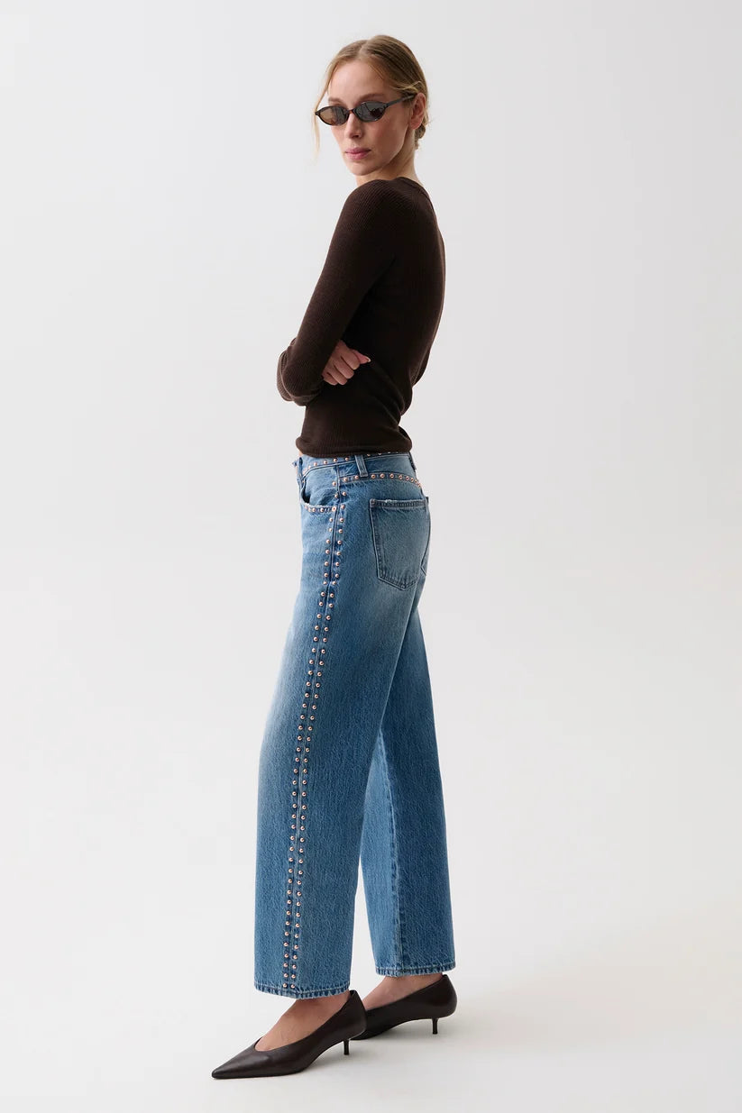 Star Studded Lexi Mid Rise Bowed Straight by Pistola
