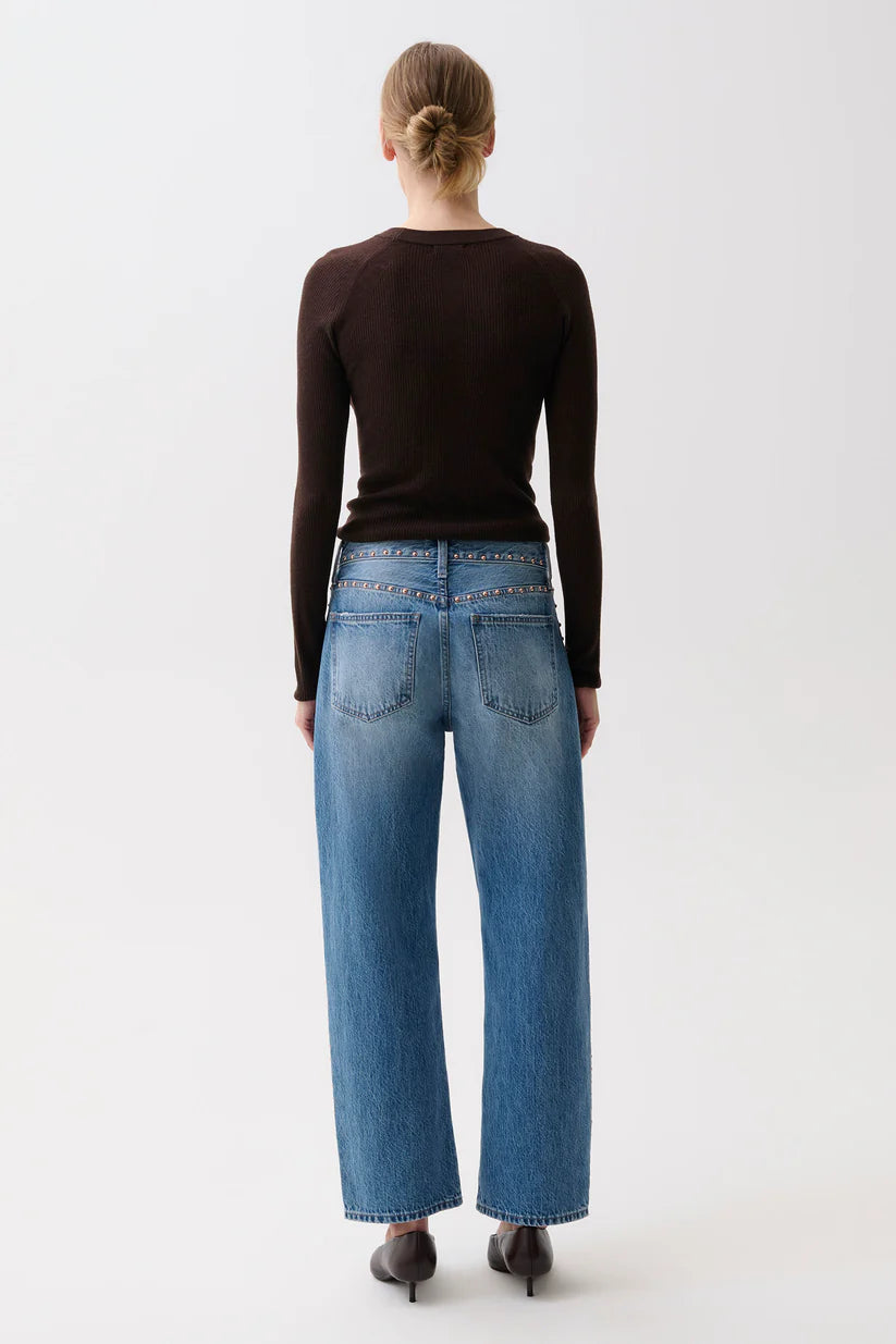 Star Studded Lexi Mid Rise Bowed Straight by Pistola