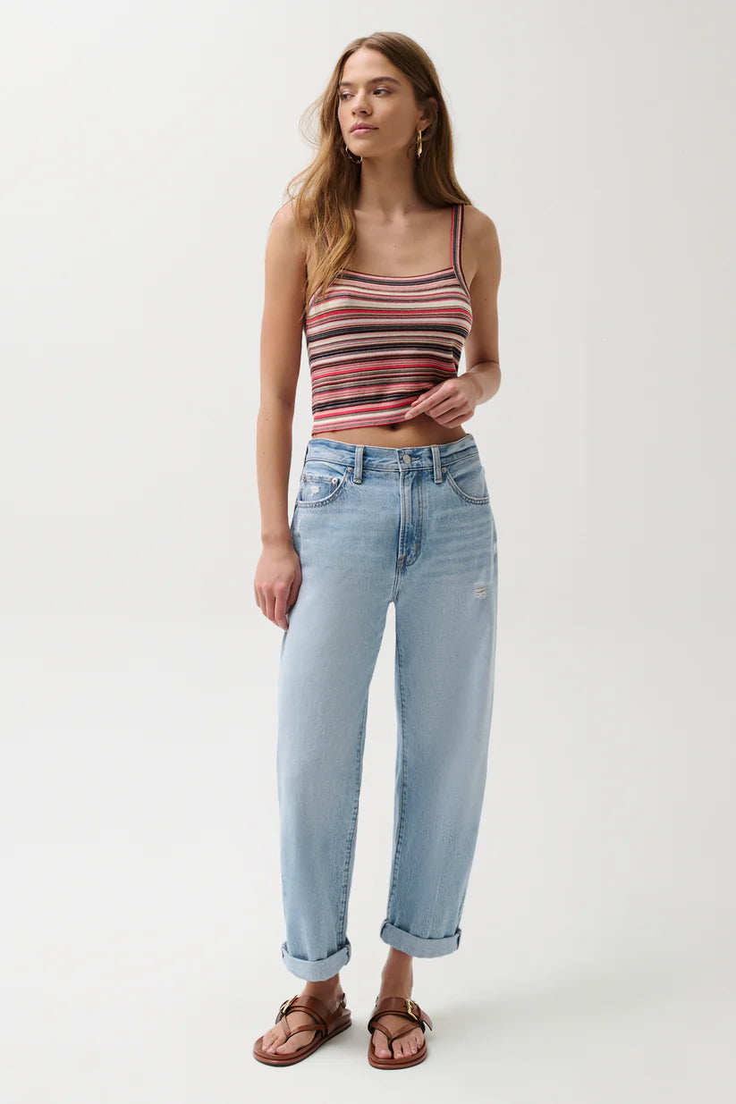 Donny Rolled-Hem Boyfriend Jean by Pistola in Old Blues