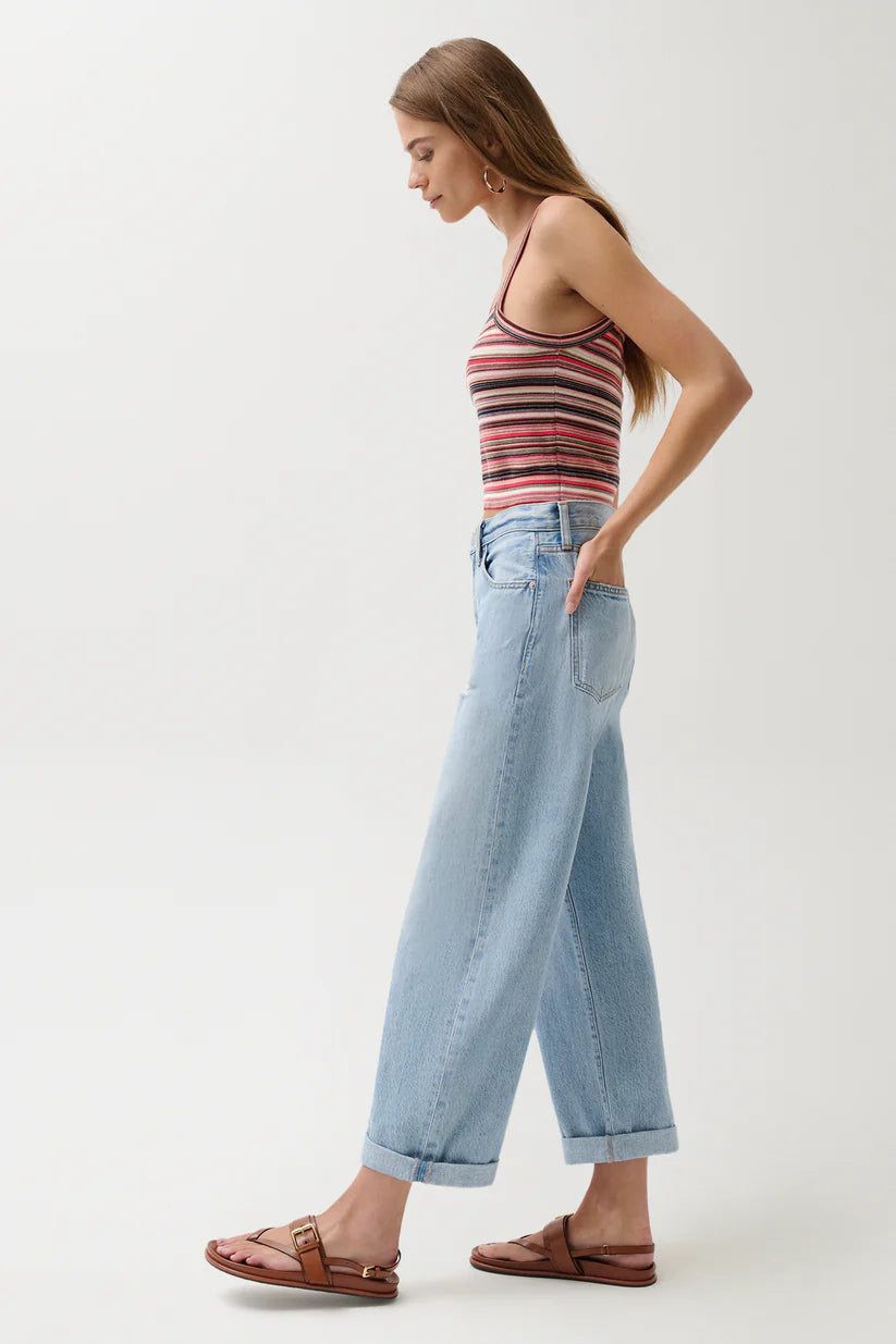Donny Rolled-Hem Boyfriend Jean by Pistola in Old Blues