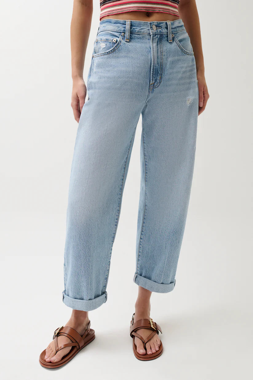 Donny Rolled-Hem Boyfriend Jean by Pistola in Old Blues
