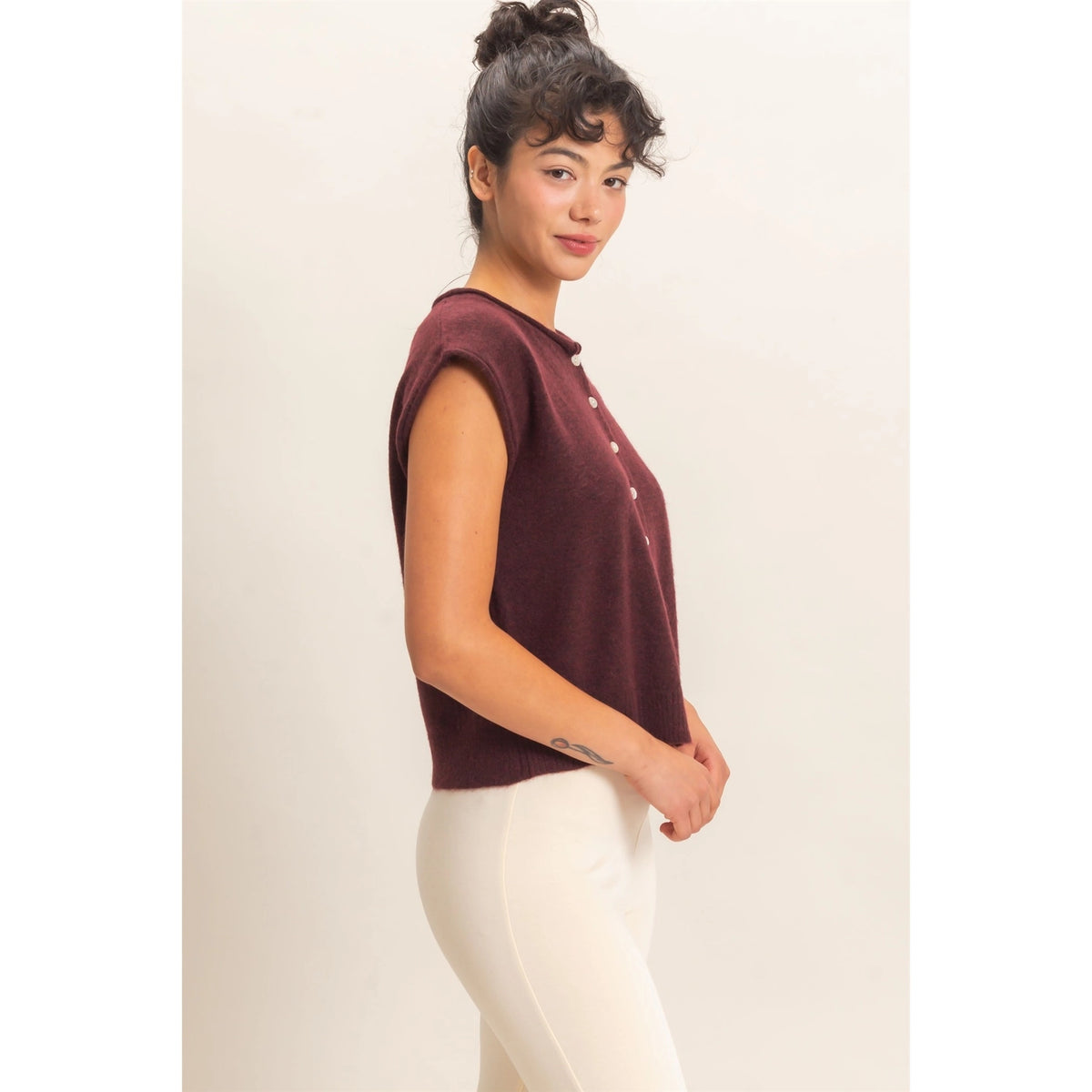 Hollie Rolled Edge Sweater Vest