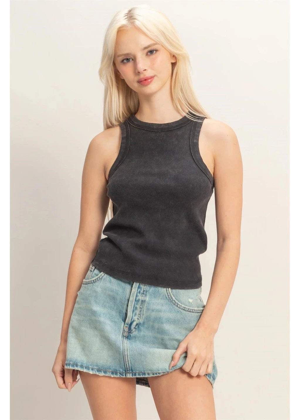 Washed Ribbed Tank