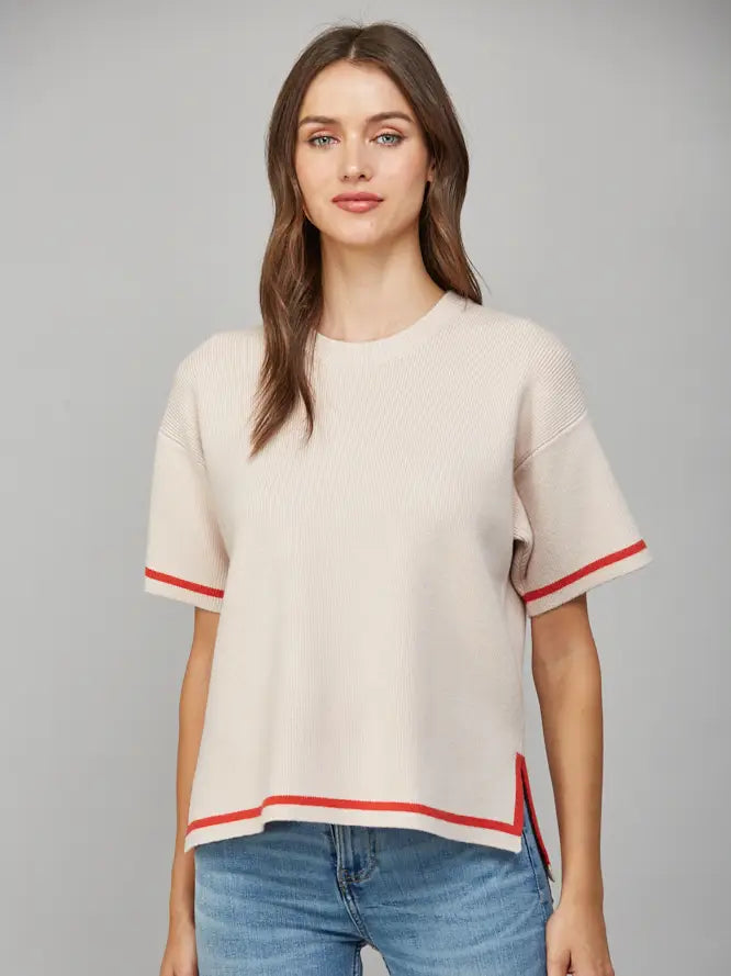 Side Slit Boxy Sweater