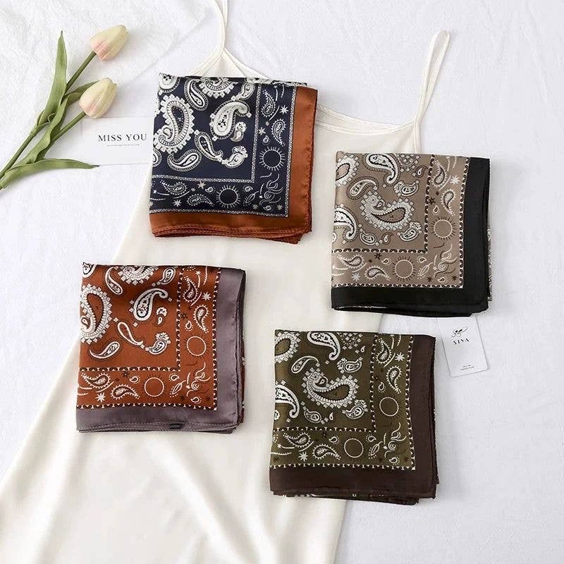 Silk Scarf 70x70 paisley pattern