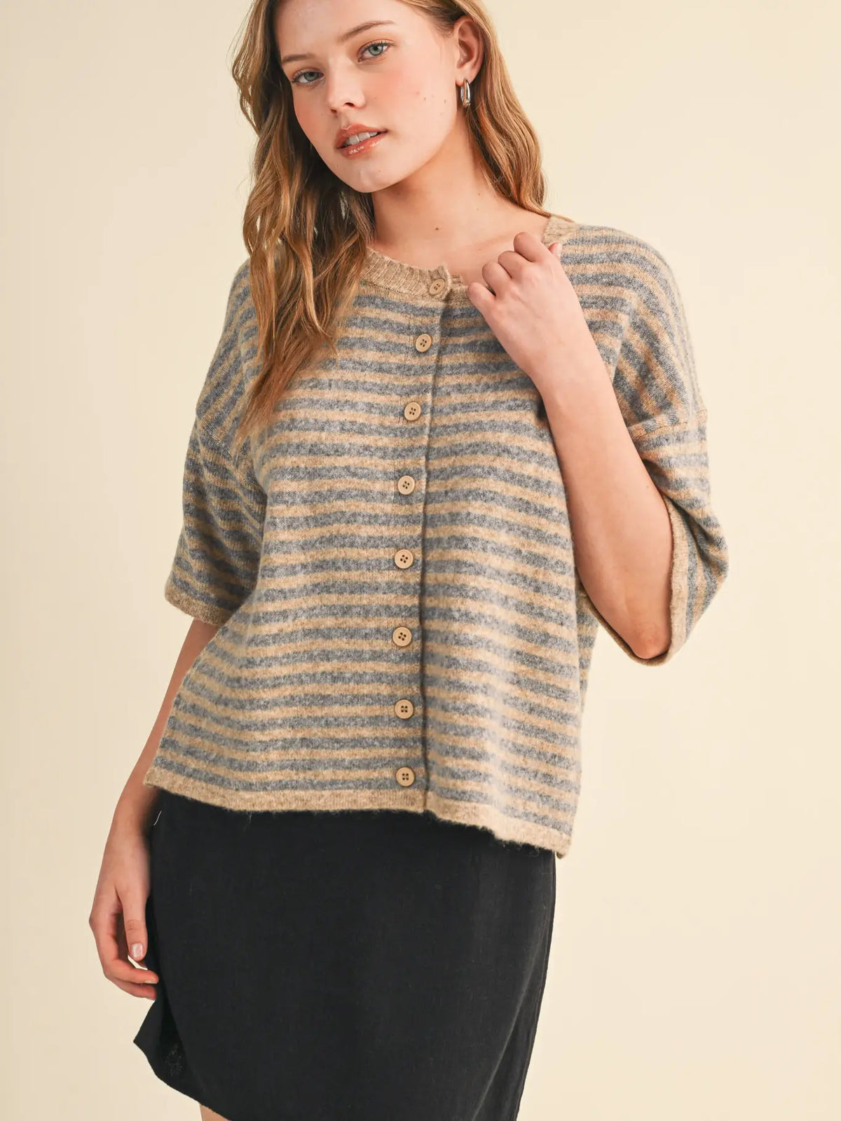 Ardyn Striped Short Sleeve Sweater