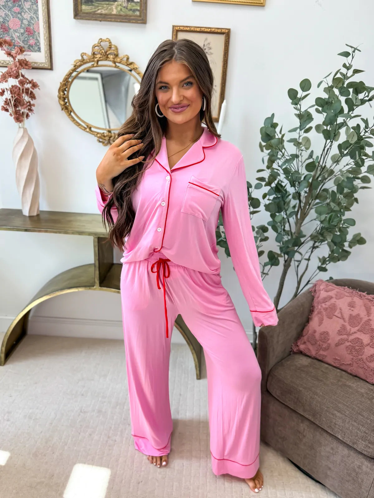 Whisper Dream PJ Set in Pink Rose