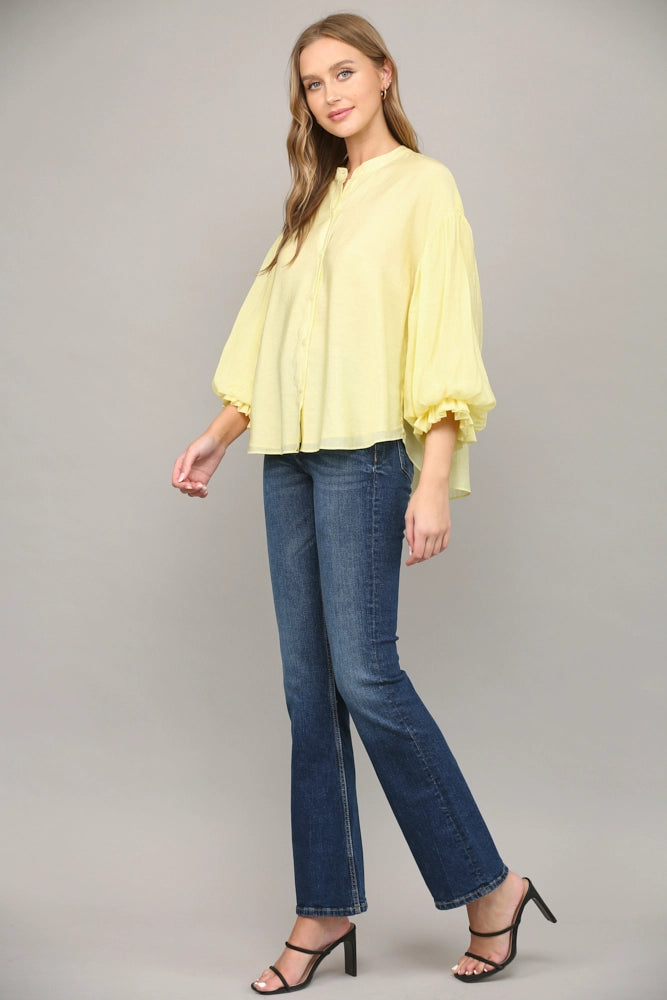 Puff Sleeve Button Down Shirt