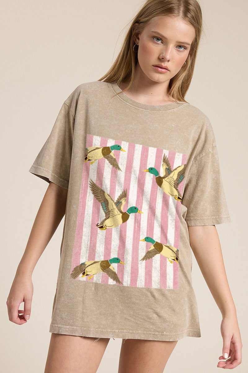 Mallard Ducks Vintage Graphic Boyfriend Tee