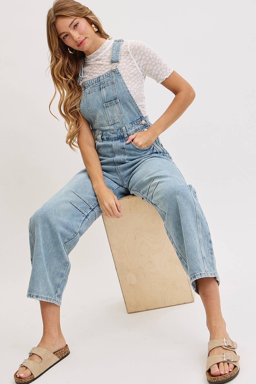 Denim Barrel Overalls