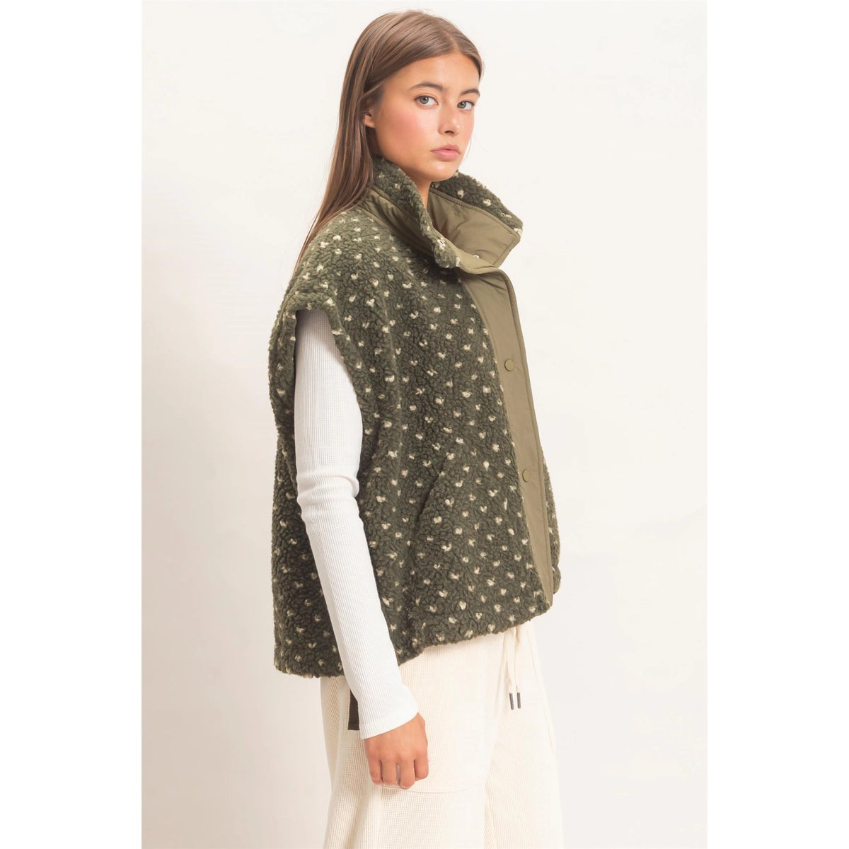 Dot Your Average Sherpa Vest