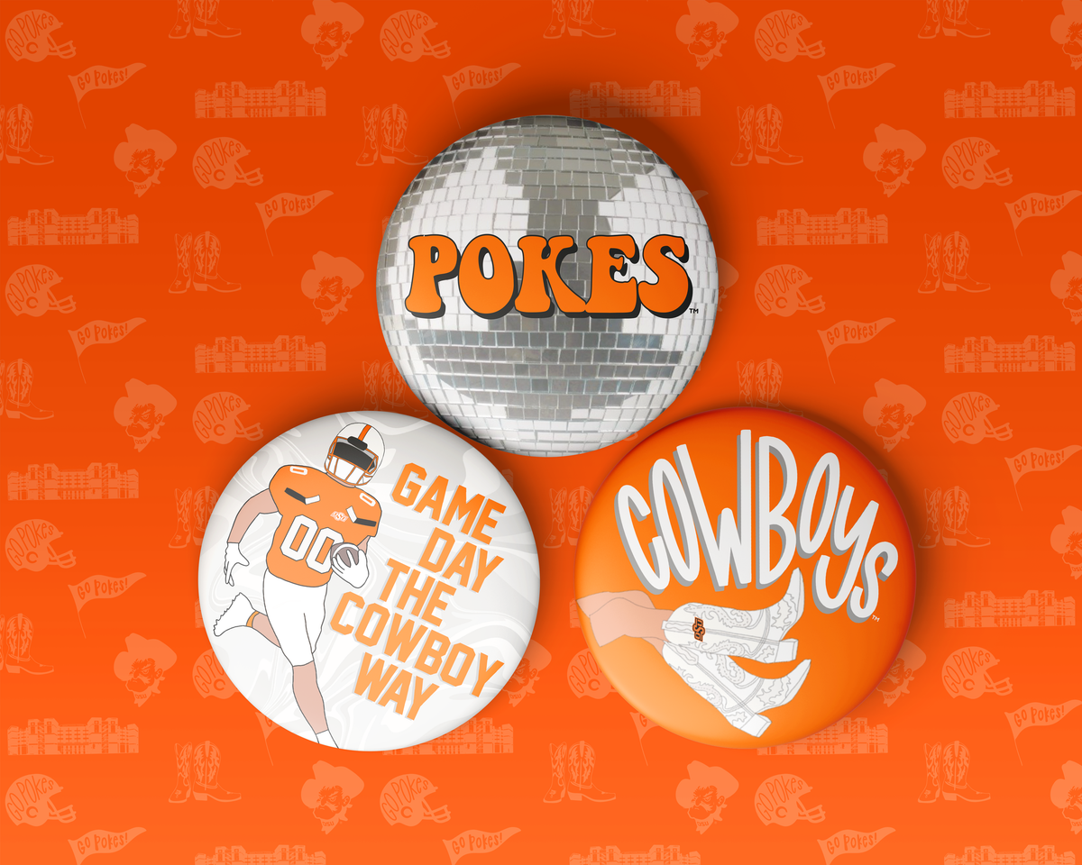 Oklahoma State University Game Day Buttons | Pinback Pins