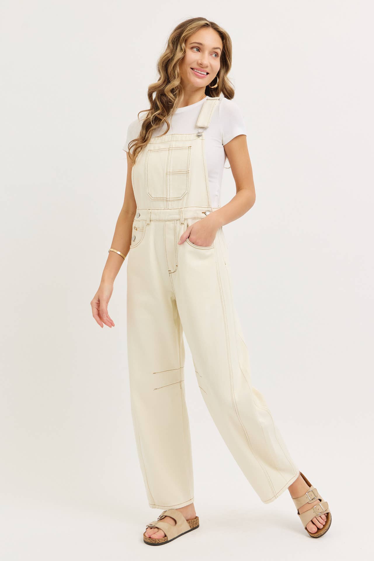 Denim Barrel Overalls