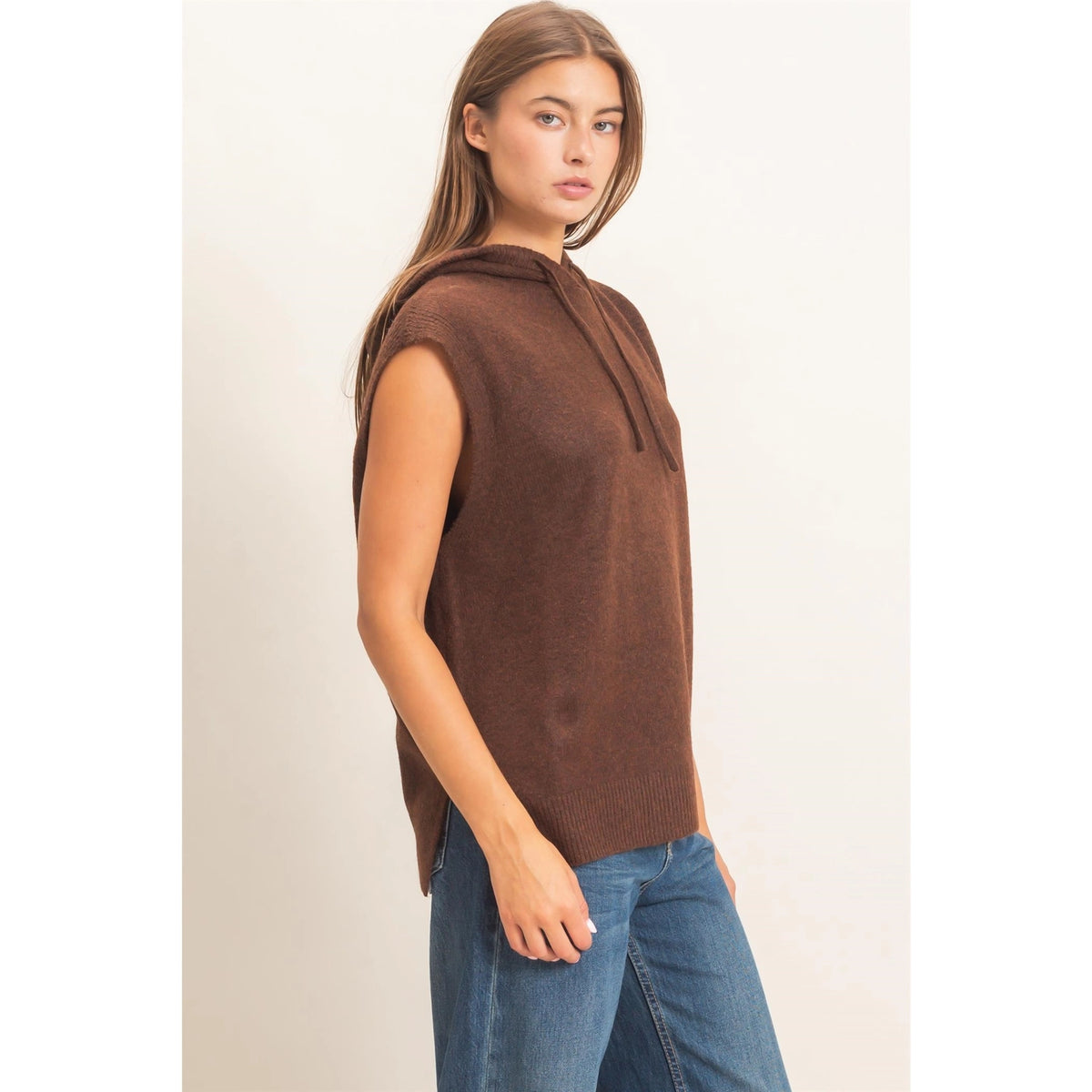 Jenna Sleeveless Hoodie Sweater