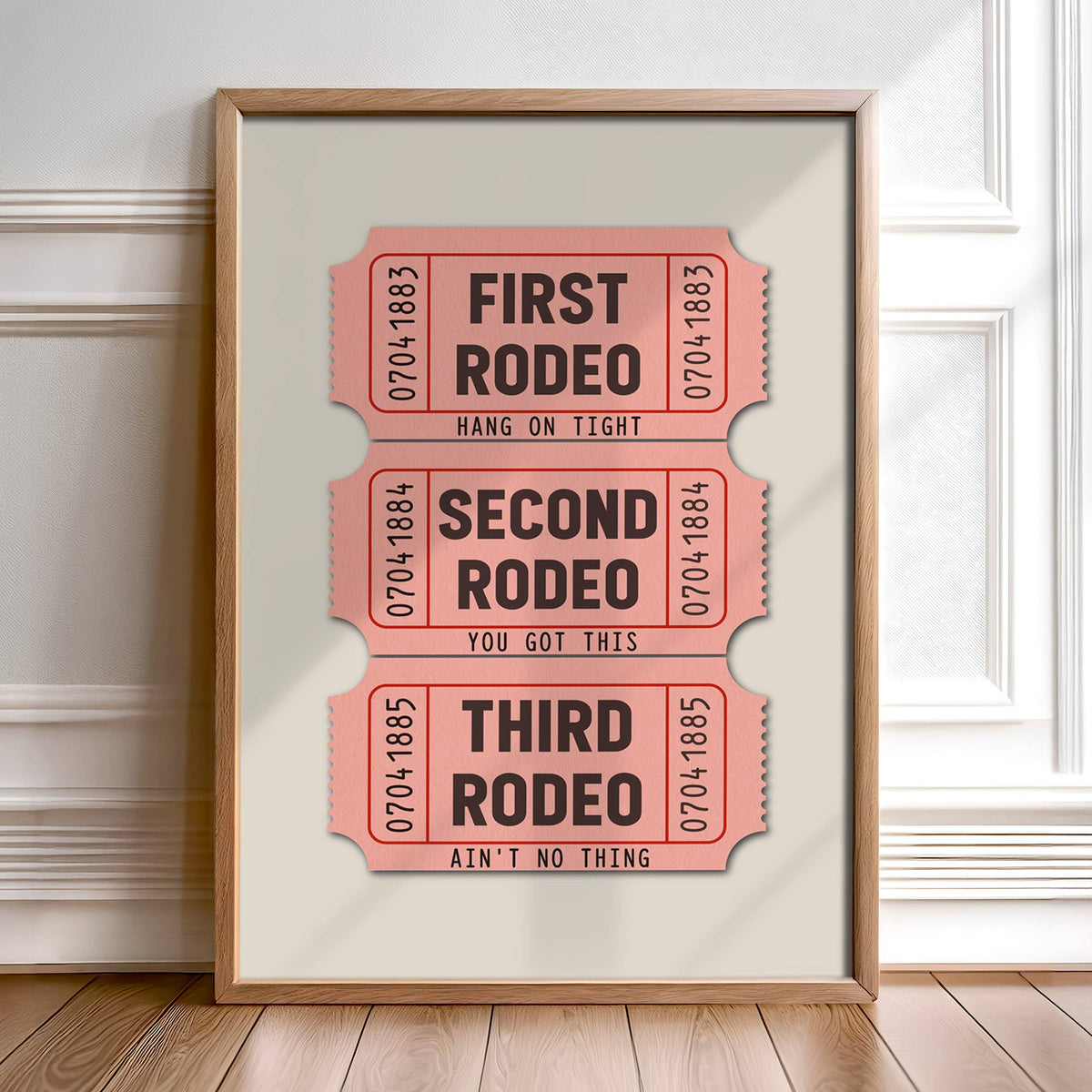 First Rodeo Ticket Stub Art Print Pink (FLAT)