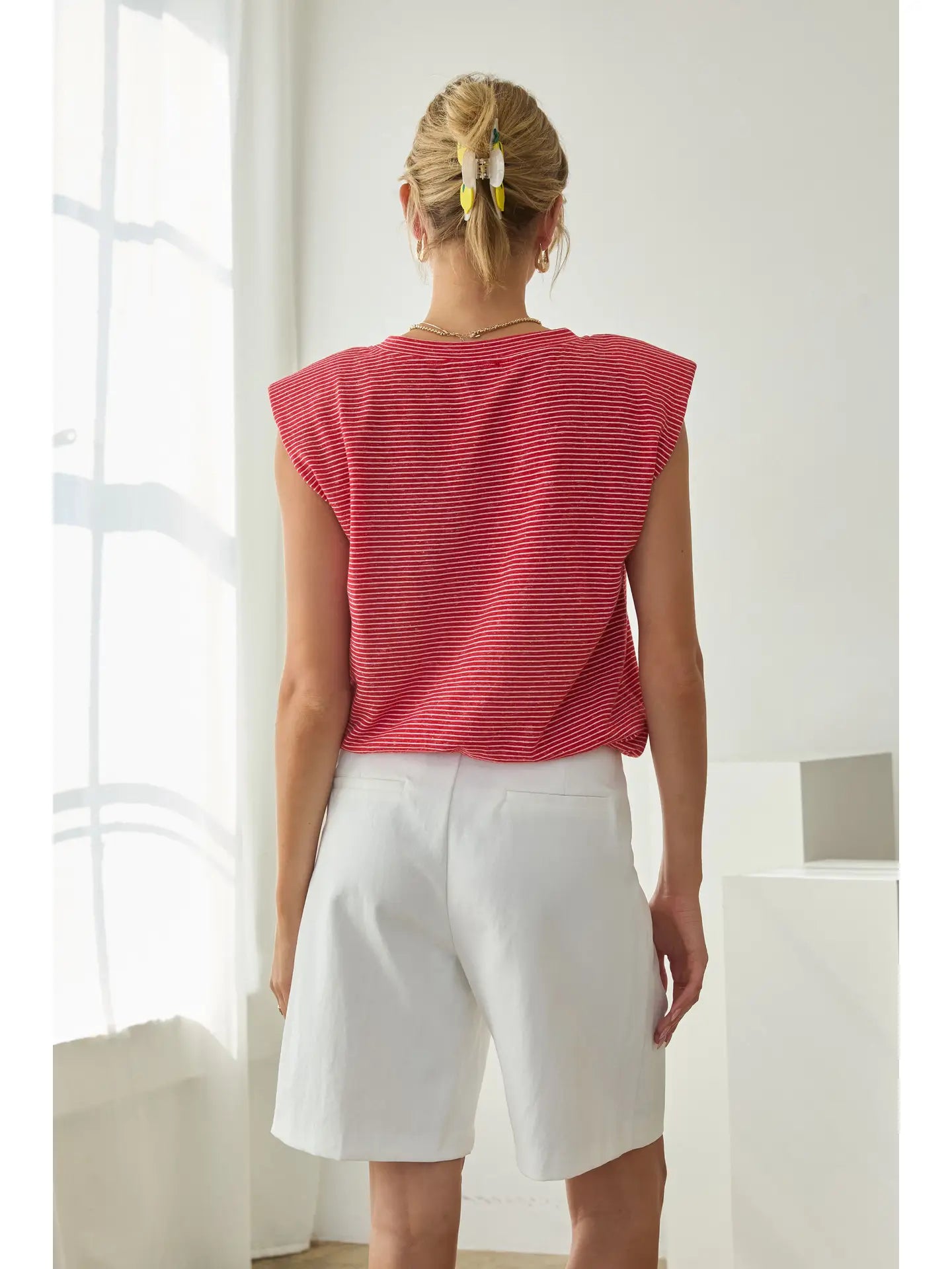 Stripe Knit Bubble Hem Tank