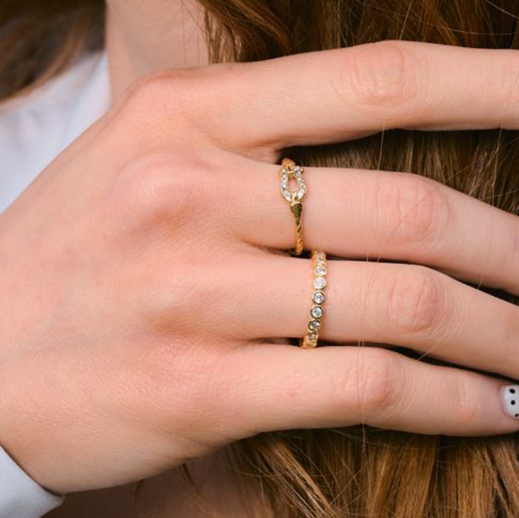 Mandy Gold Buckle Ring