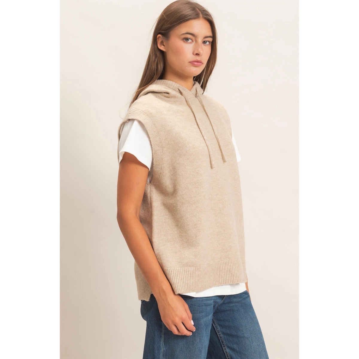 Jenna Sleeveless Hoodie Sweater
