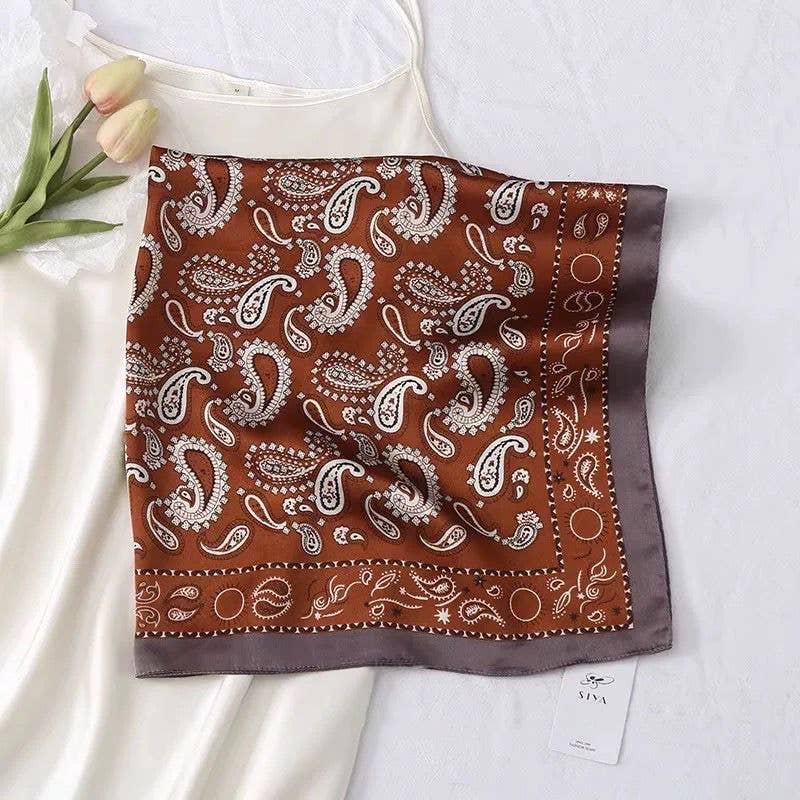 Silk Scarf 70x70 paisley pattern