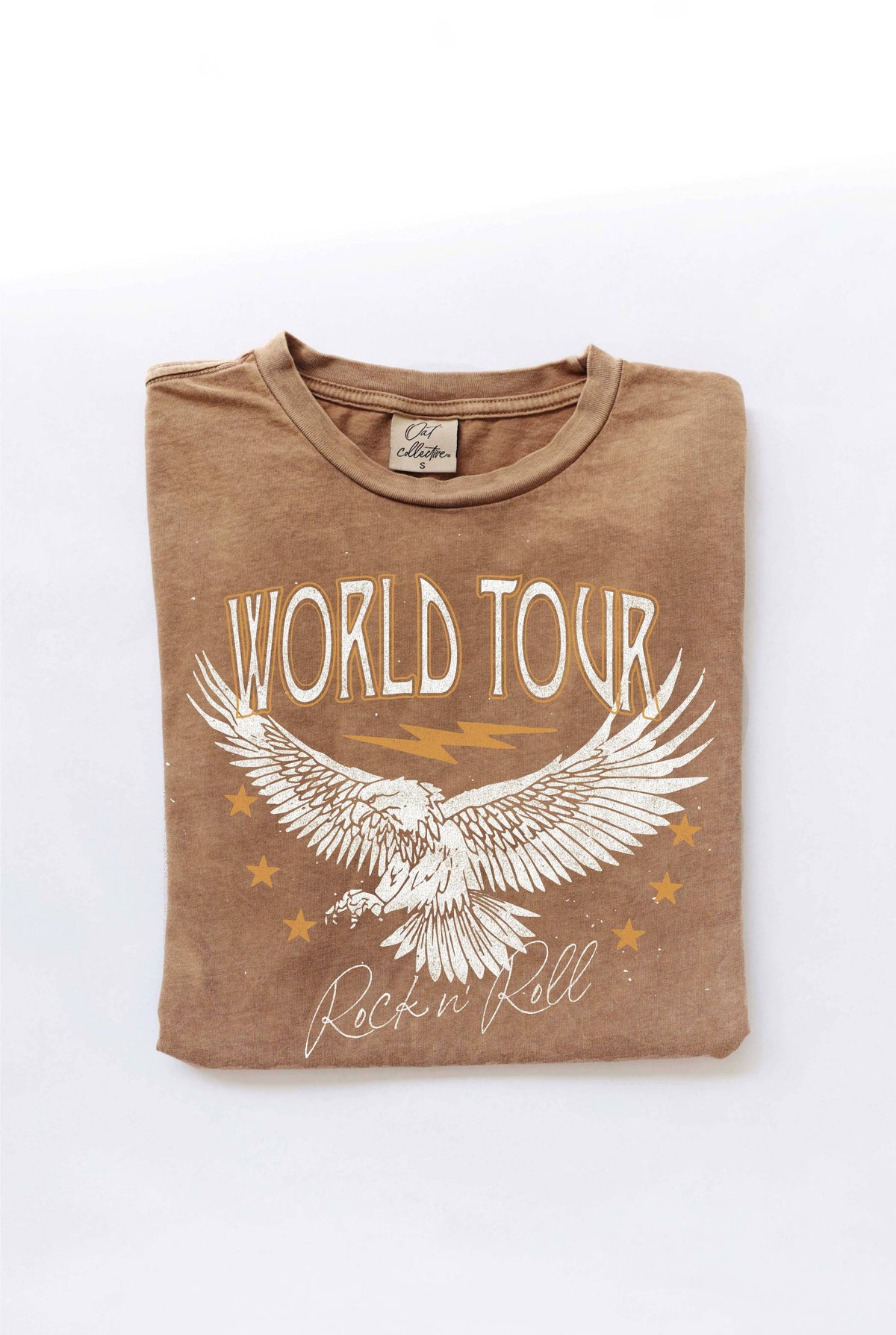 WORLD TOUR ROCK N' ROLL Mineral Washed Graphic Top