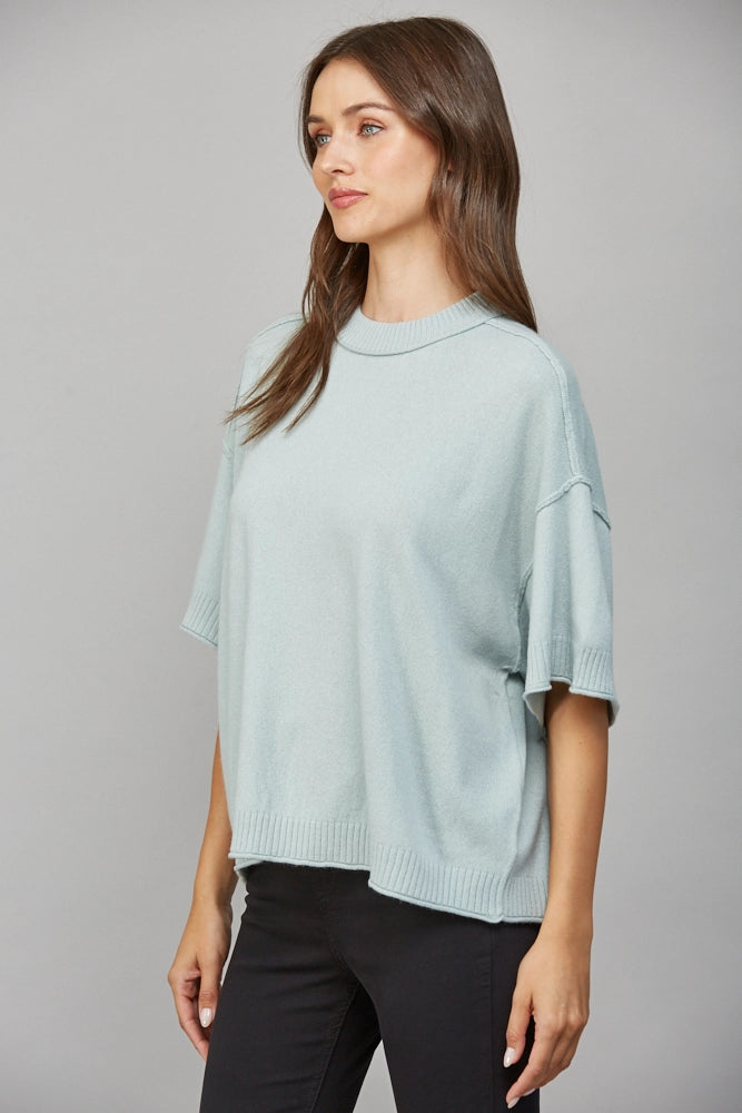 Drop Shoulder Cashmere Blend Sweater