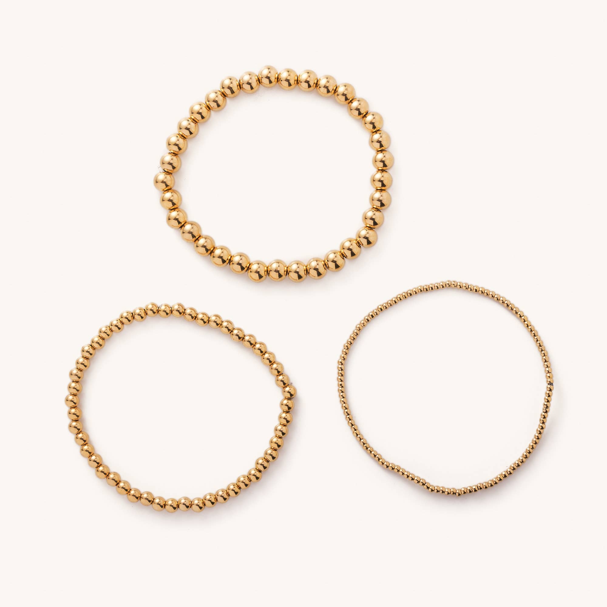 Waterproof Gold Ball Bracelets- small, medium, or large