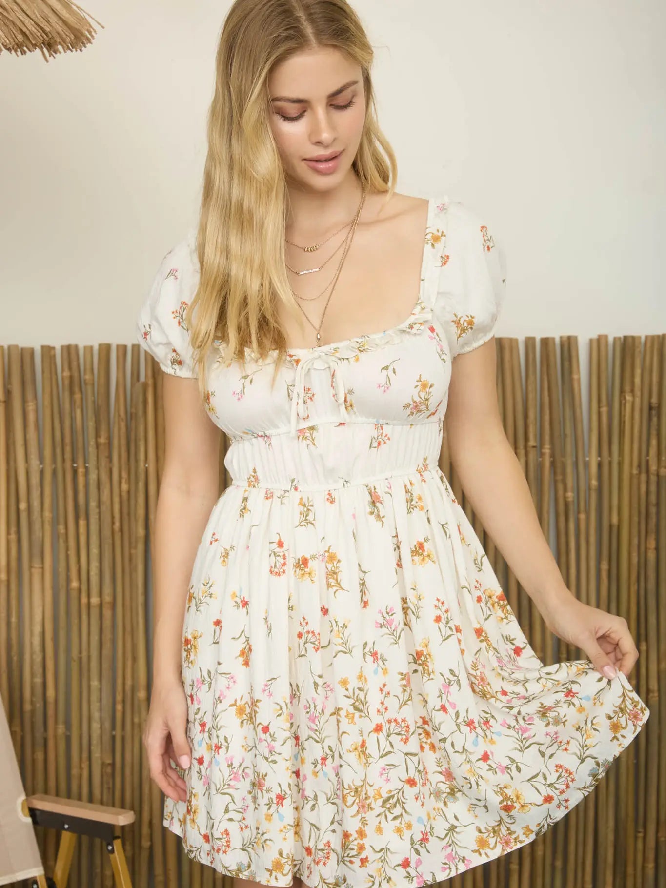 Floral Smocked Midi Dress