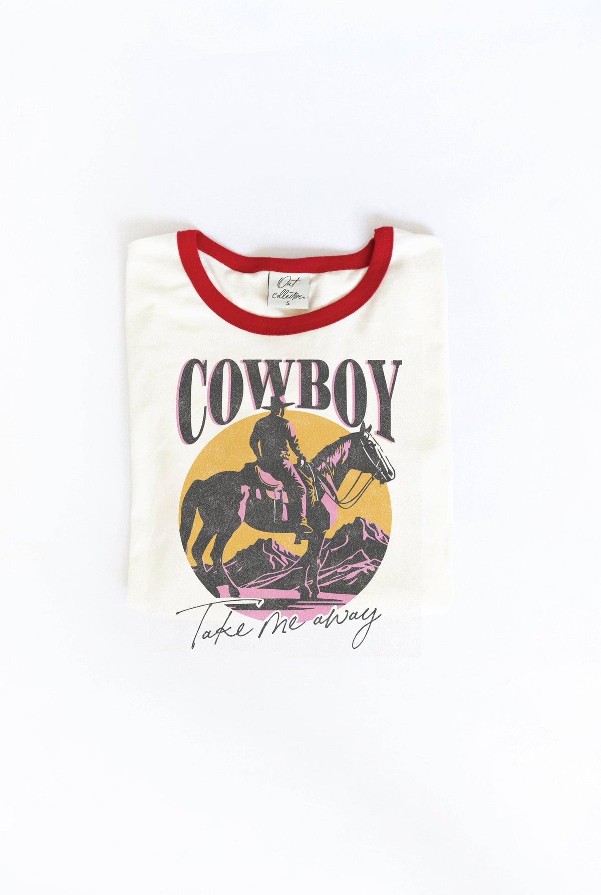 COWBOY TAKE ME AWAY Ringer Graphic T-Shirt