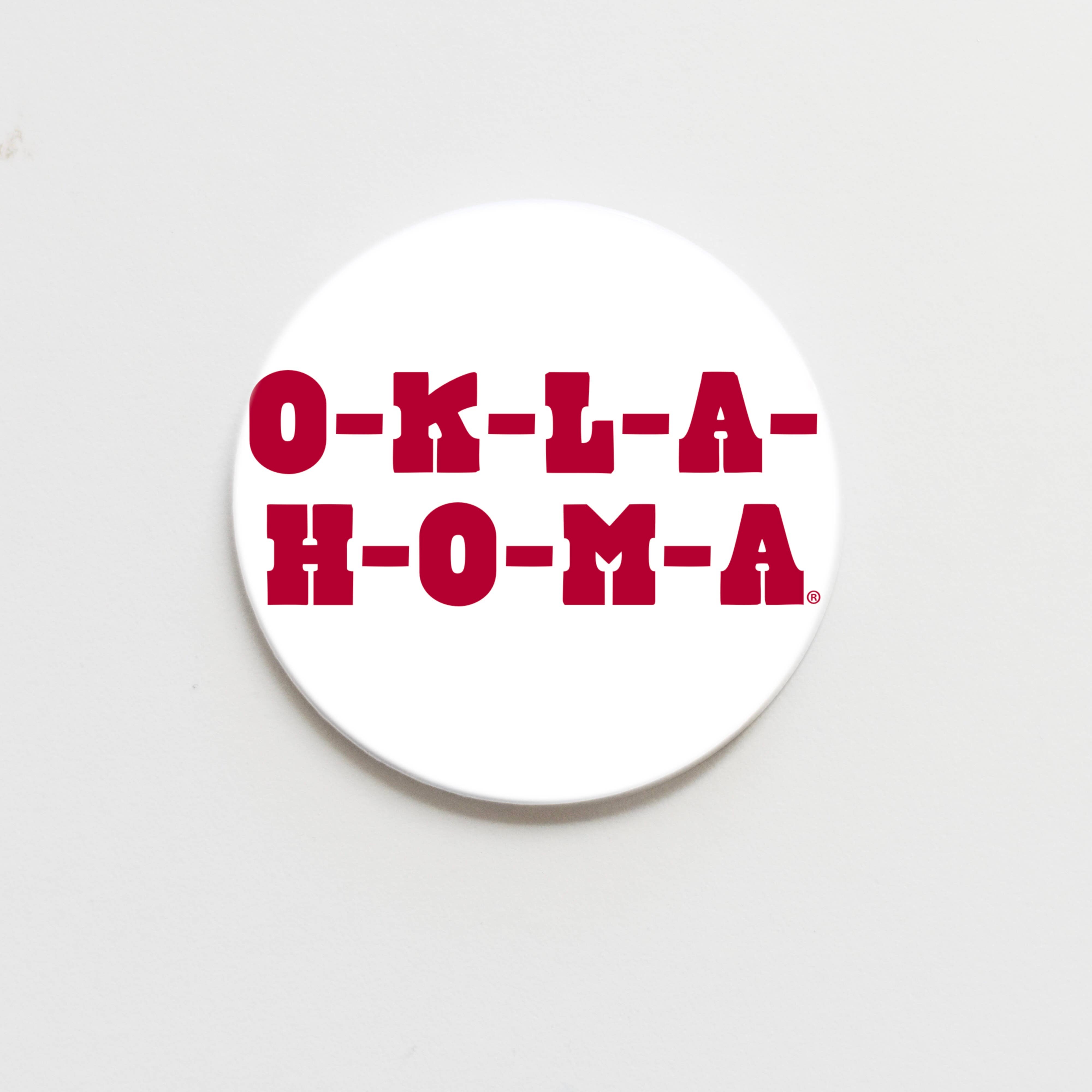 University of Oklahoma Letters White Button